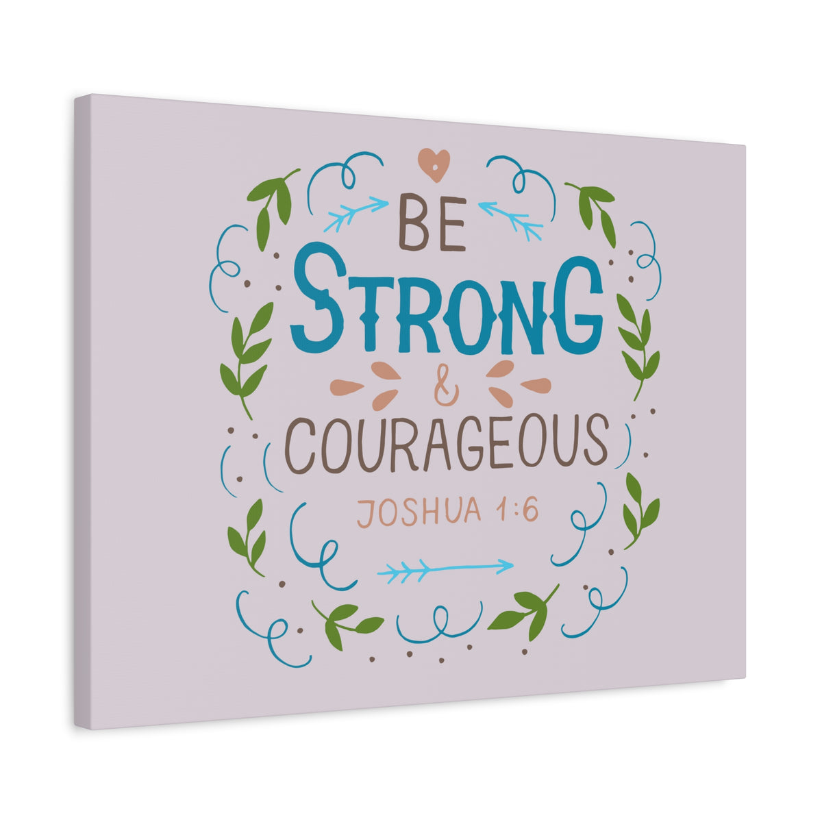 Scripture Canvas Be Strong Pink Joshua 1:6 Christian Wall Art Bible Verse Print Ready to Hang