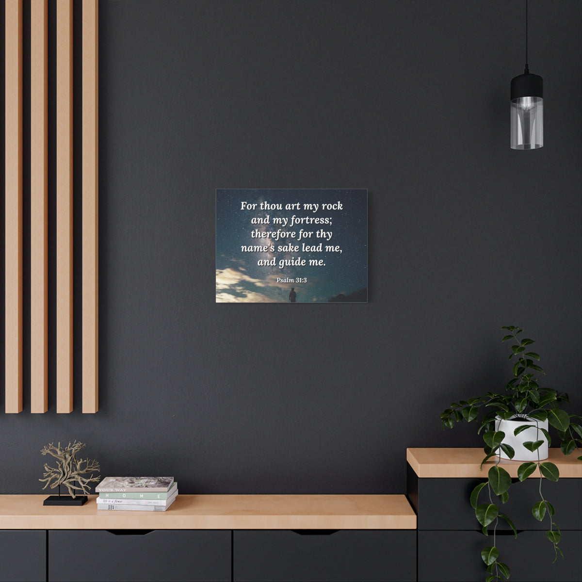 Scripture Canvas Guide Me Psalms 31:3 Christian Wall Art Bible Verse Print Ready to Hang