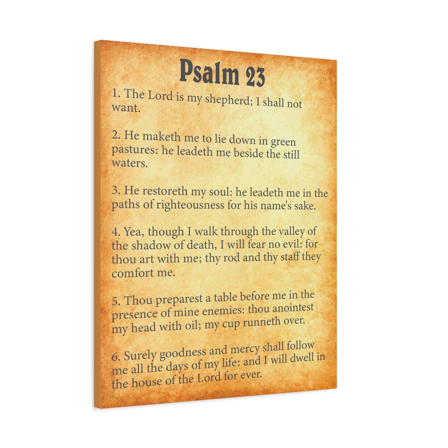 Scripture Walls Psalm 23 Yellow Bible Chapter Canvas Christian Wall Art Ready to Hang
