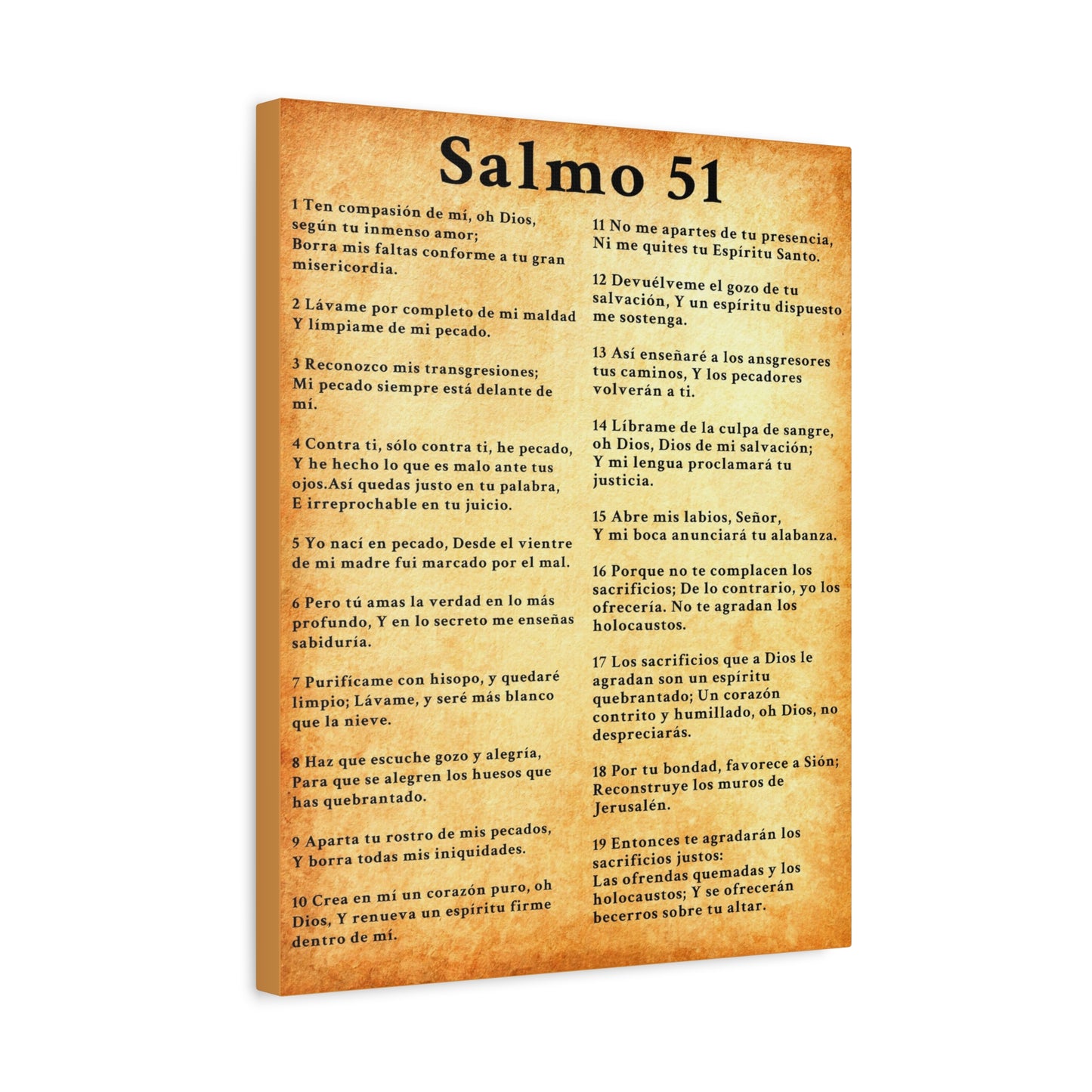 Scripture Walls Salmo 51 Chapter Gold Christian Wall Art Print Ready to Hang Unframed