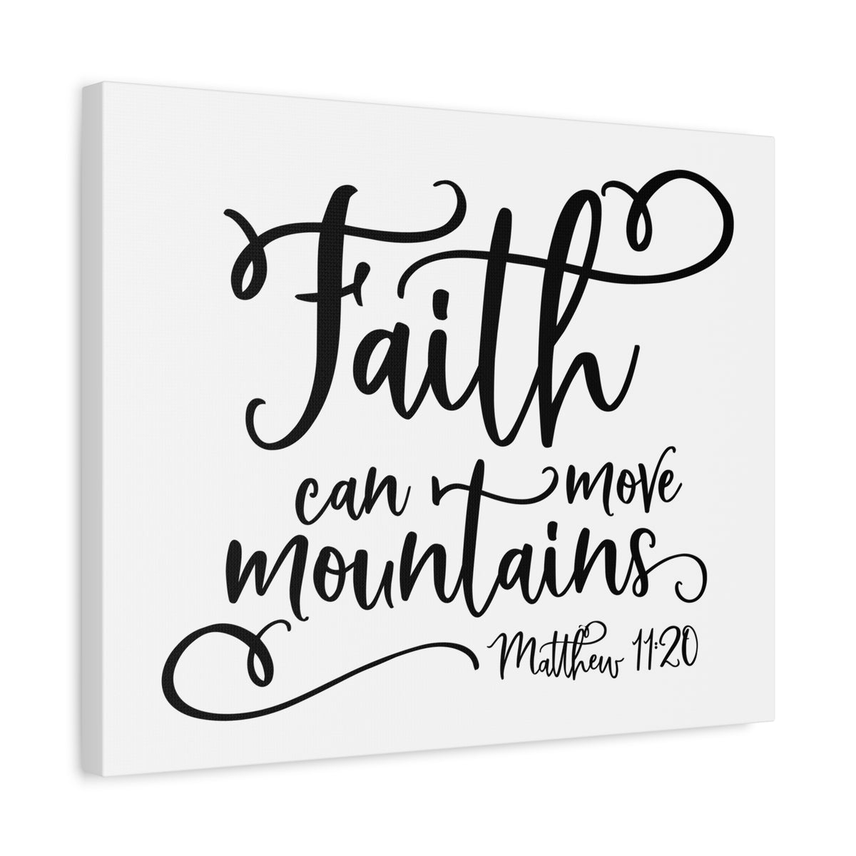 Scripture Canvas Faith Can Move Mountains Matthew 11:20 Christian Wall Art Bible Verse Print Ready to Hang