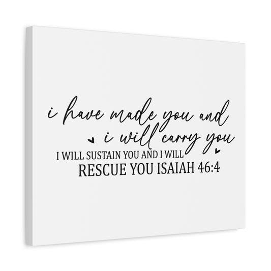 Scripture Canvas I Will Sustain You Isaiah 46:4 Christian Wall Art Bible Verse Print Ready to Hang