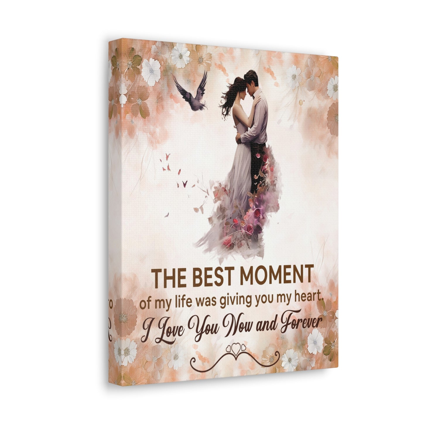 To My Wife The Best Moment of My Life Canvas Wall Art – Romantic Gift of Love & Devotion