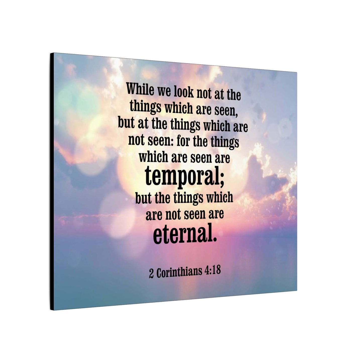 Scripture Canvas Temporal and Eternal Things 2 Corinthians 4:18 Christian Wall Art Bible Verse Print Ready to Hang