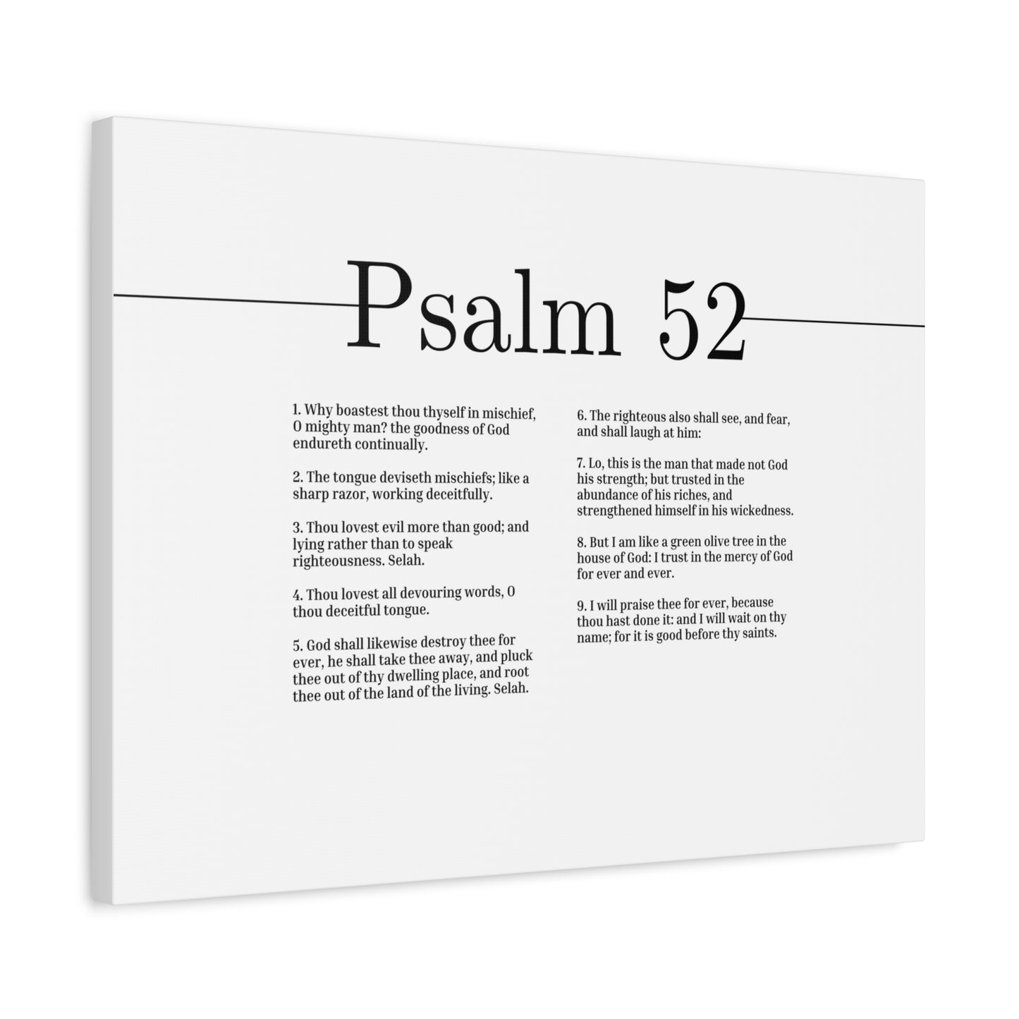 Scripture Canvas The House Of God Psalm 52 Christian Wall Art Bible Verse Print Ready to Hang