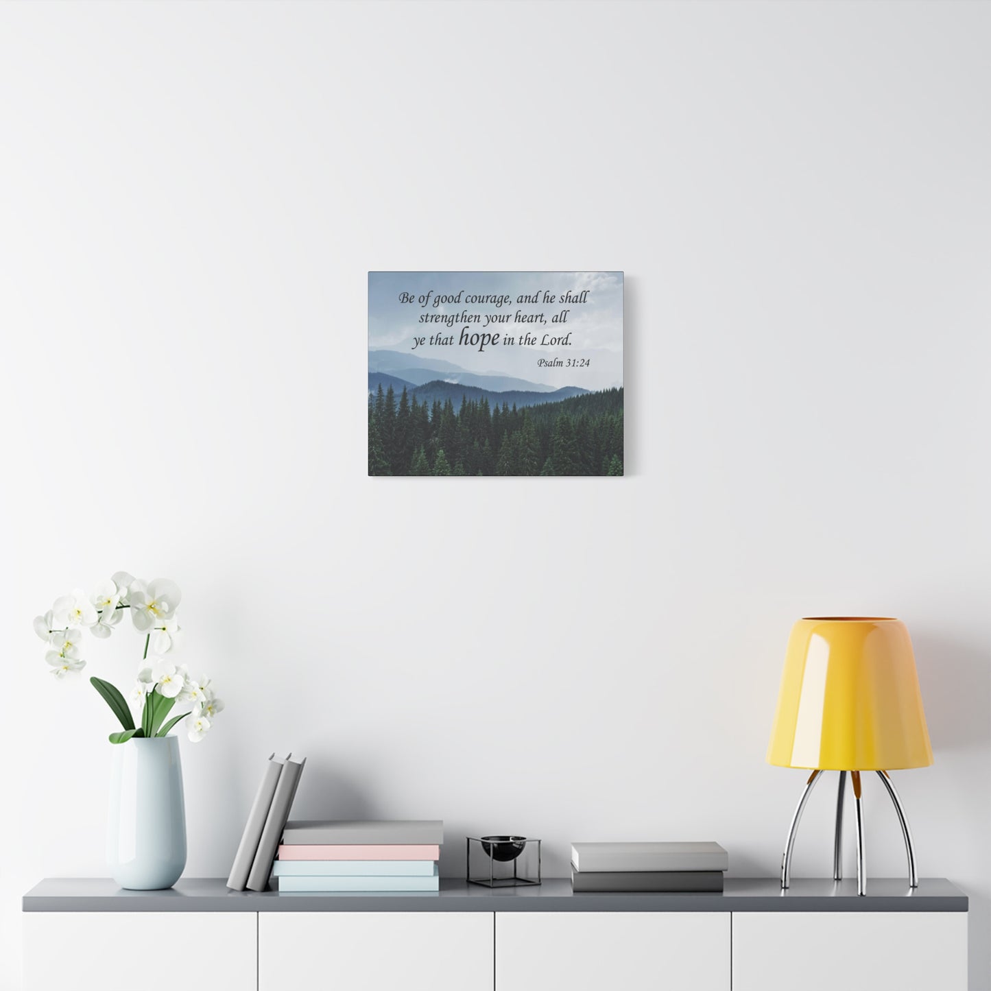 Bible Verse Canvas Be of Good Courage Psalm 31:24 Wall Art Christian Home Decor