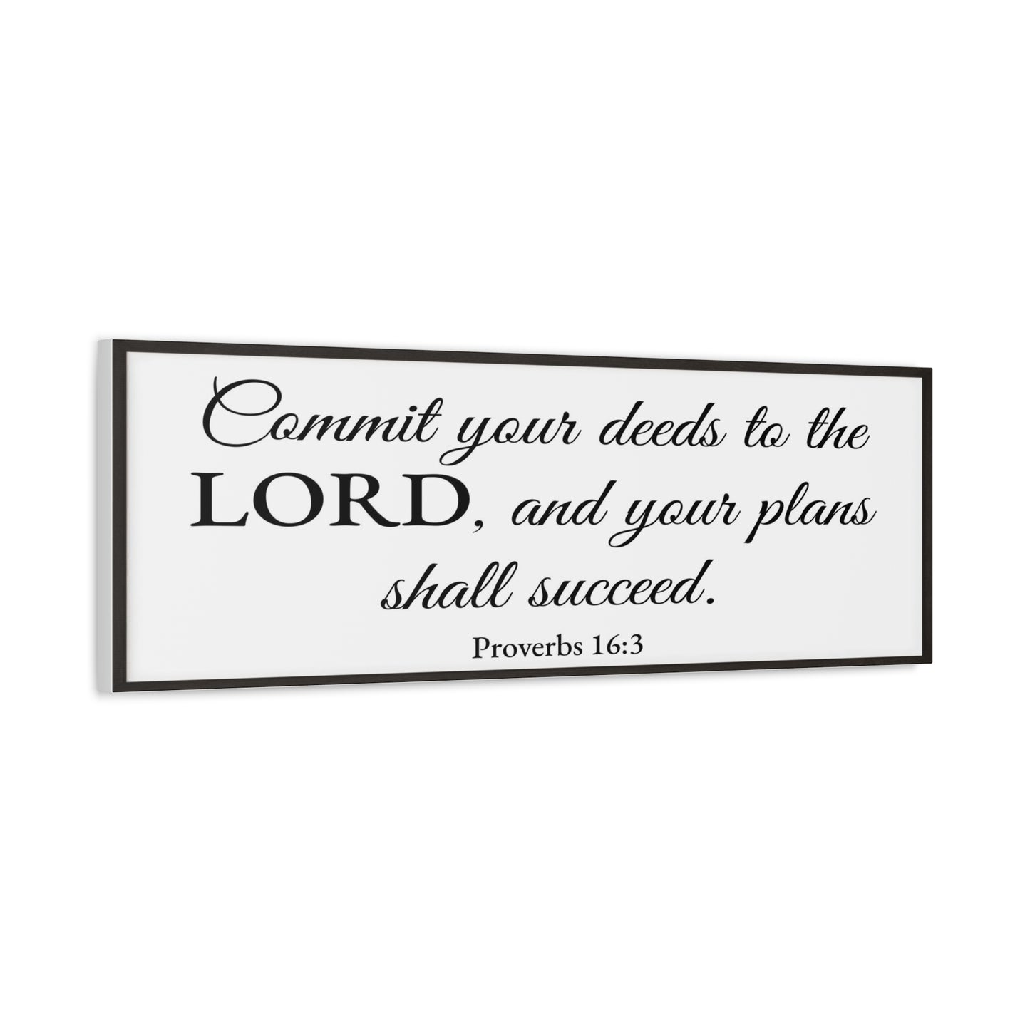 Scripture Walls Proverbs 16:3 White Bible Verse Canvas Christian Wall Art Ready to Hang Unframed