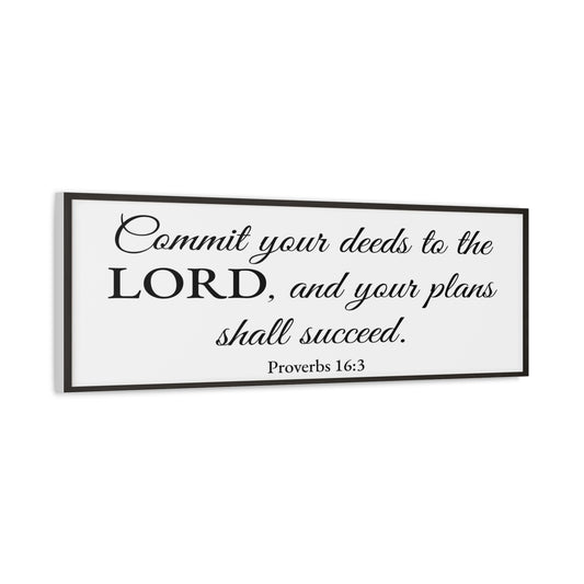 Scripture Walls Proverbs 16:3 White Bible Verse Canvas Christian Wall Art Ready to Hang Unframed