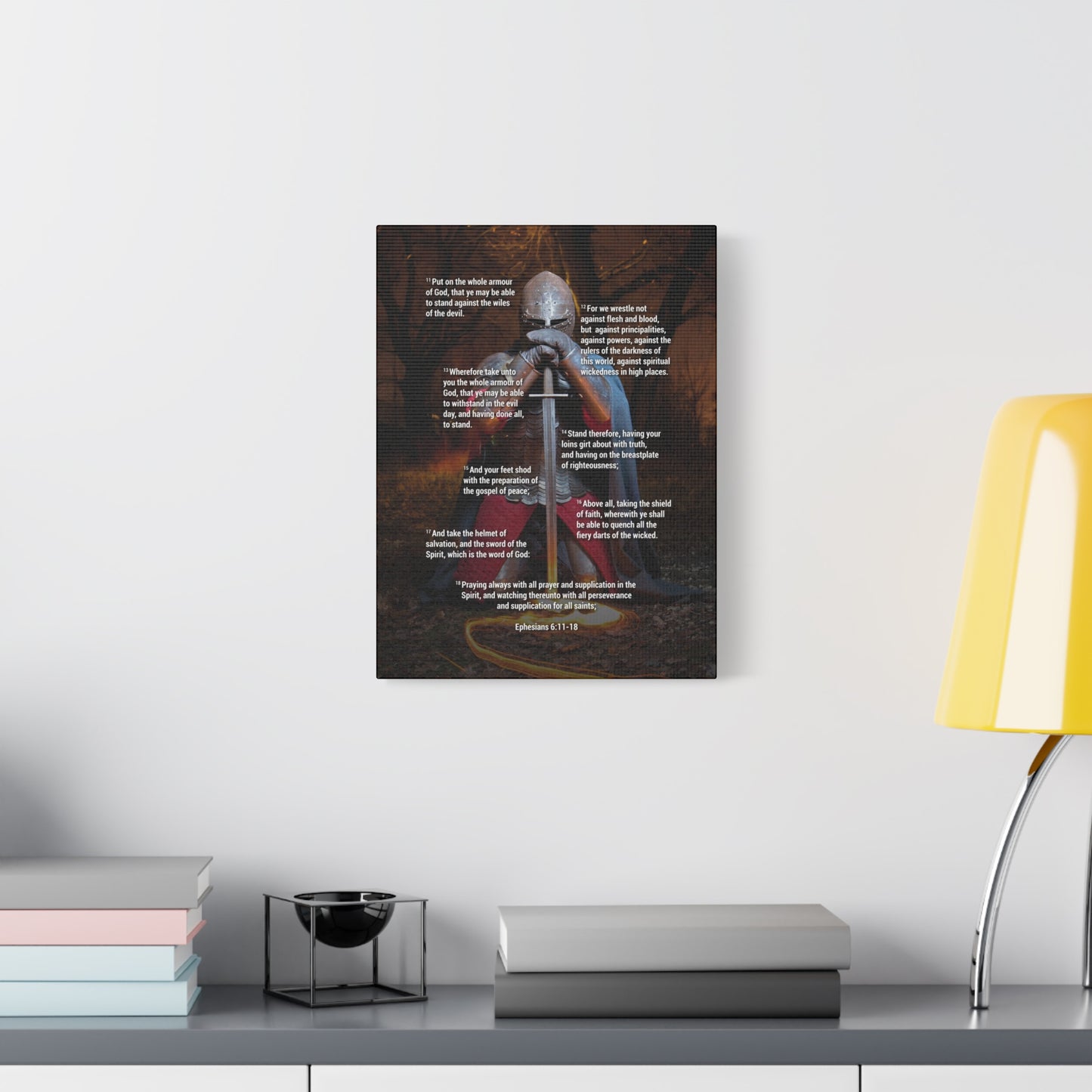 Armour of God Ephesians Bible Verse Canvas Ready to Hang Christian Wall Décor Scripture Art