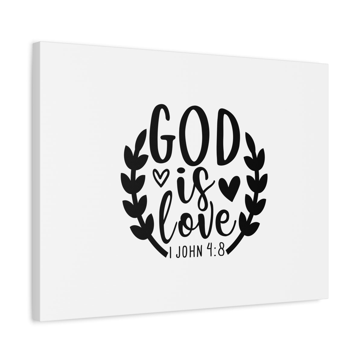 Scripture Canvas God Is Love 1 John 4:8 Christian Wall Art Bible Verse Print Ready to Hang