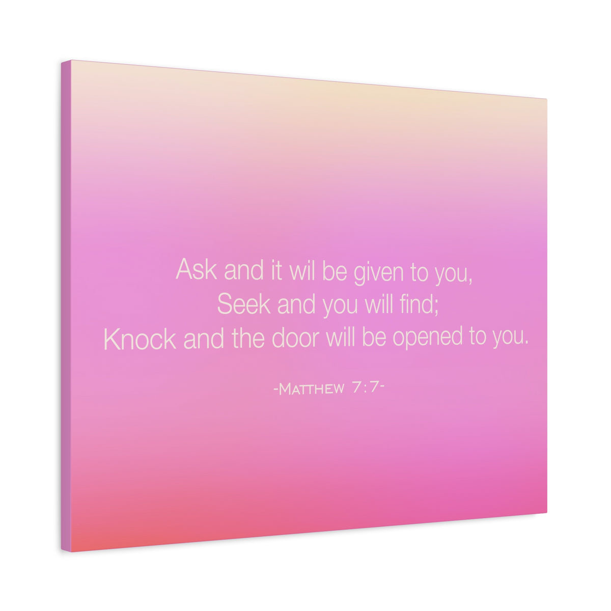 Scripture Canvas Seek And You Will Find Matthew 7:7 Christian Wall Art Bible Verse Print Ready to Hang