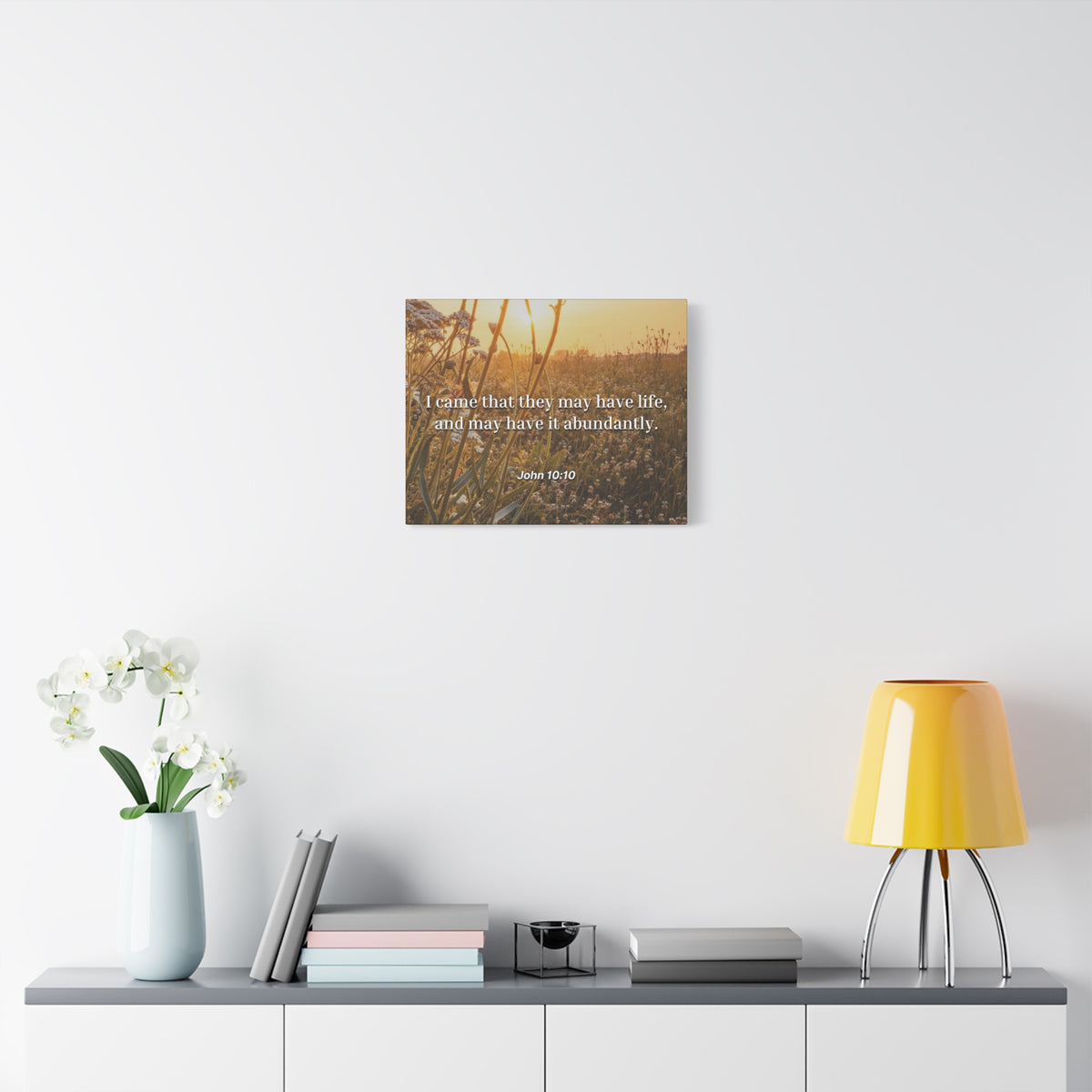 Scripture Canvas Abundantly John 10:10 Christian Wall Art Bible Verse Print Ready to Hang