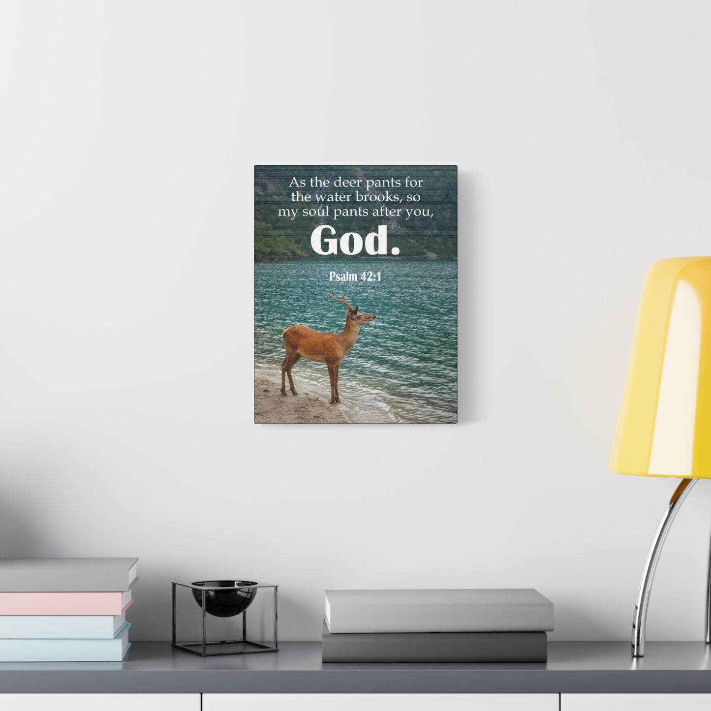 Scripture Canvas Soul Pants Psalm 42:1 Christian Wall Art Bible Verse Print Ready to Hang