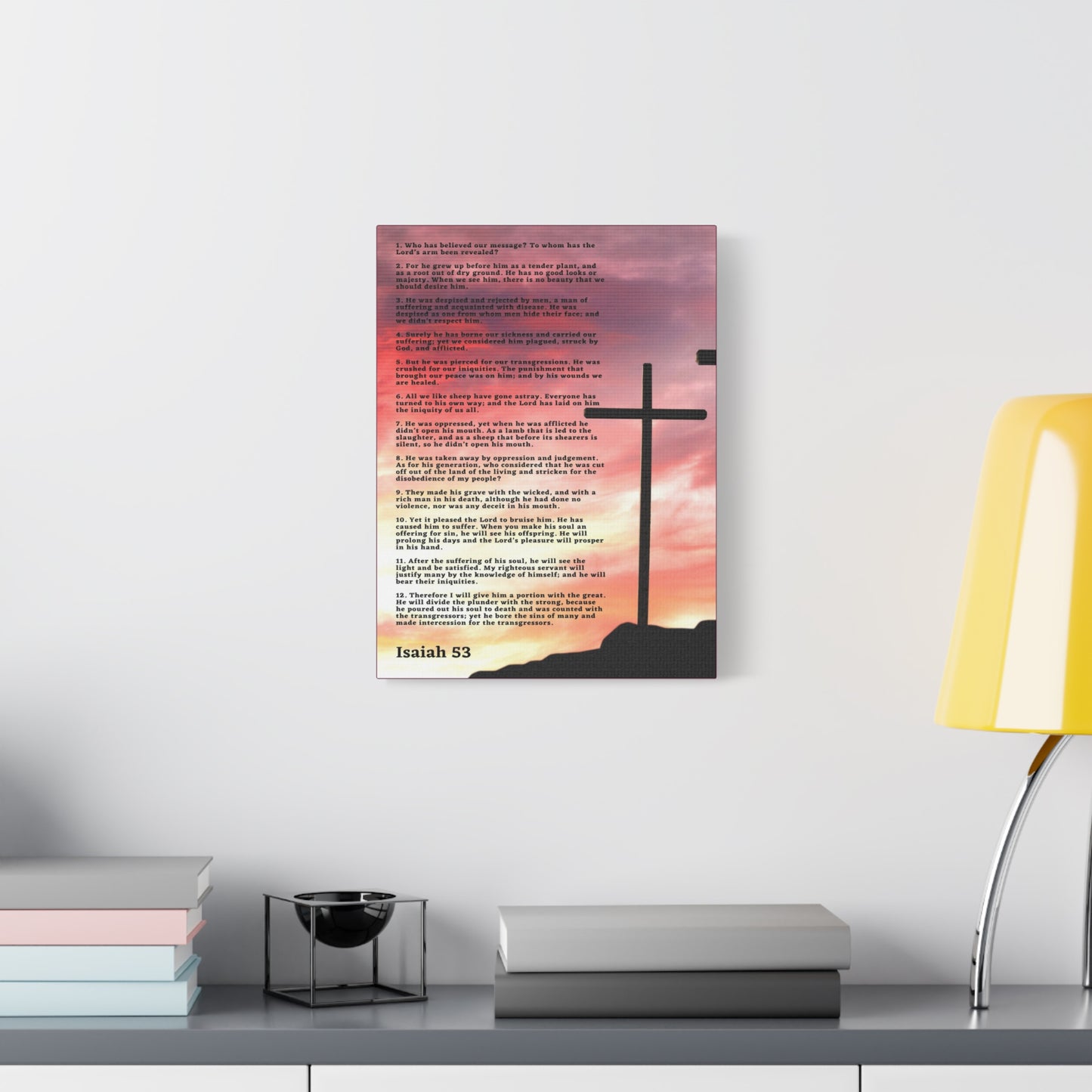 Scripture Canvas Prophecy Of Jesus Colored Isaiah 53 Christian Wall Art Bible Verse Print Ready to Hang