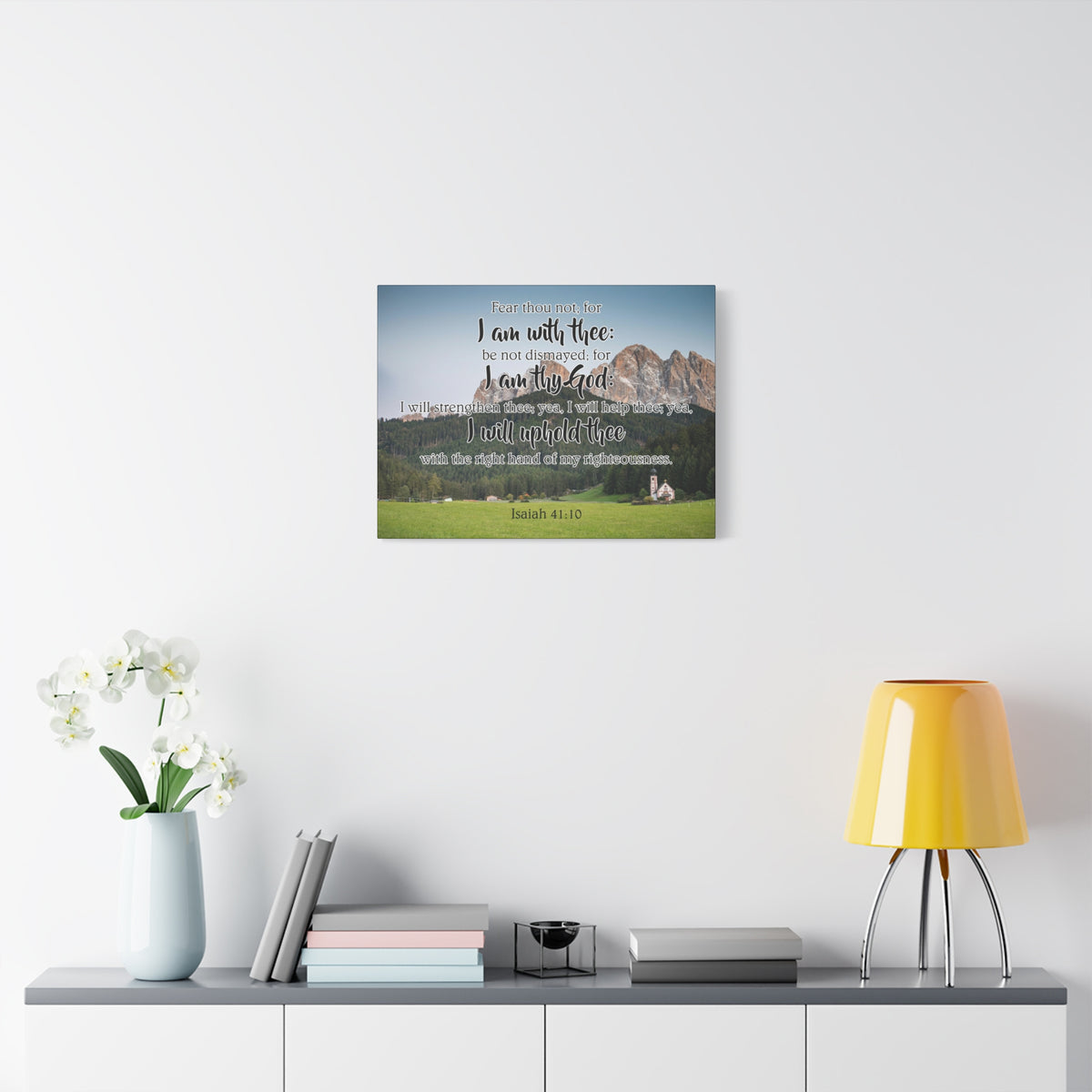 Scripture Canvas I Am With Thee Isaiah 41:10 Christian Wall Art Bible Verse Print Ready to Hang