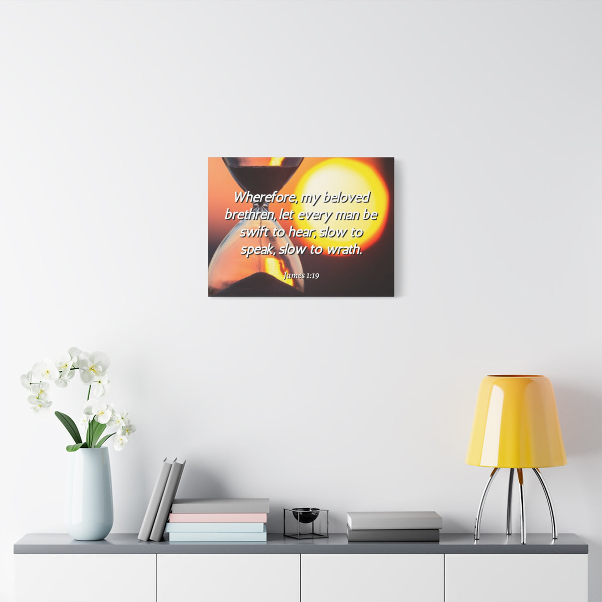 Scripture Canvas My Beloved Brethren James 1:19 Christian Wall Art Bible Verse Print Ready to Hang
