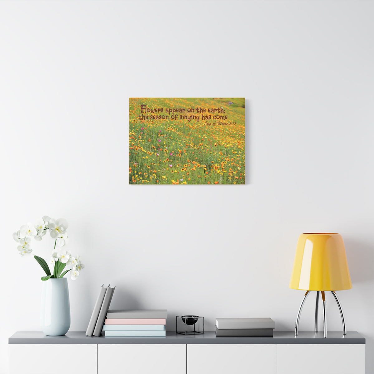 Scripture Canvas Season Of Singing Song Of Solomon 2:12 Christian Wall Art Bible Verse Print Ready to Hang