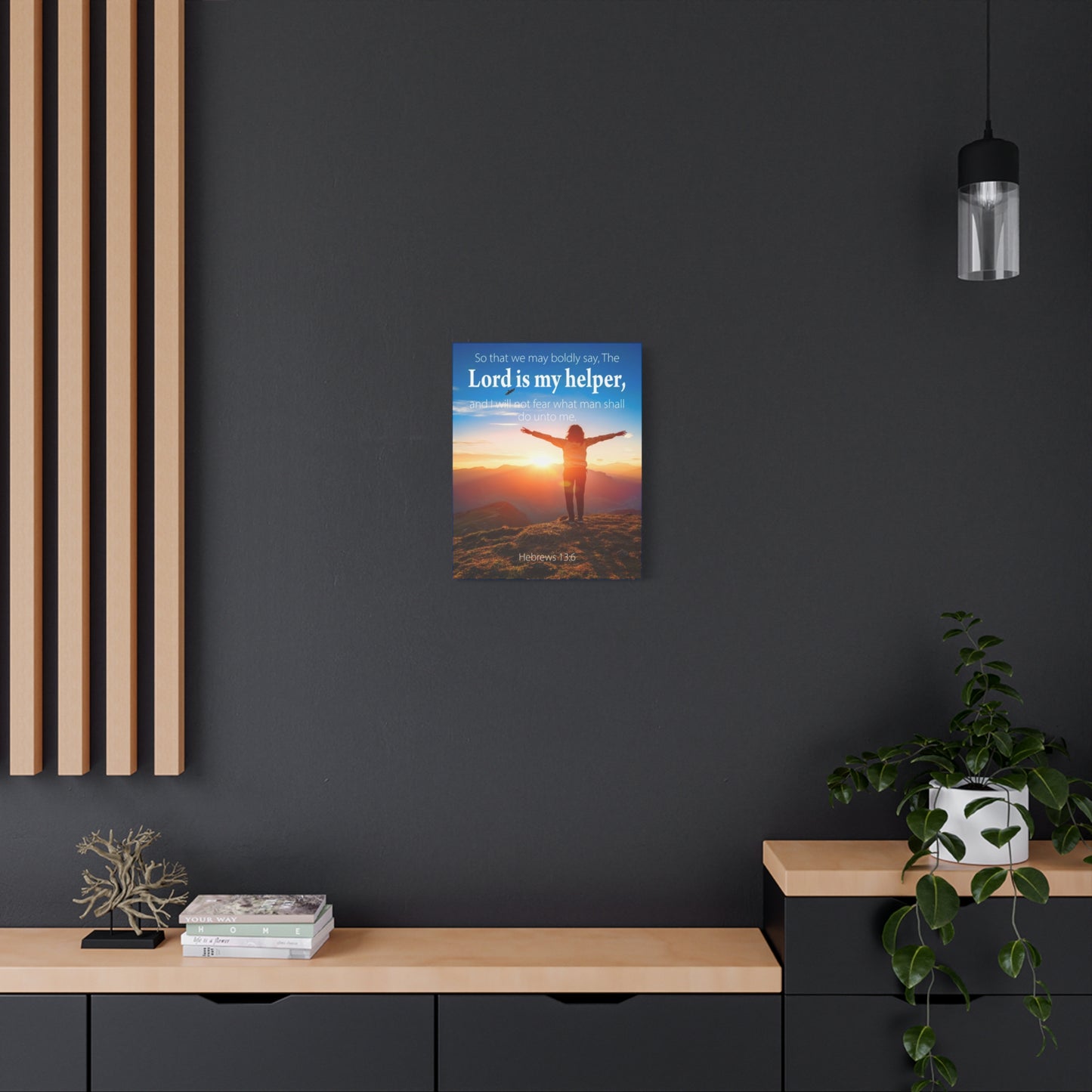 Scripture Walls Lord is My Helper Hebrews 13:6 Bible Verse Canvas Christian Wall Art Ready to Hang Unframed