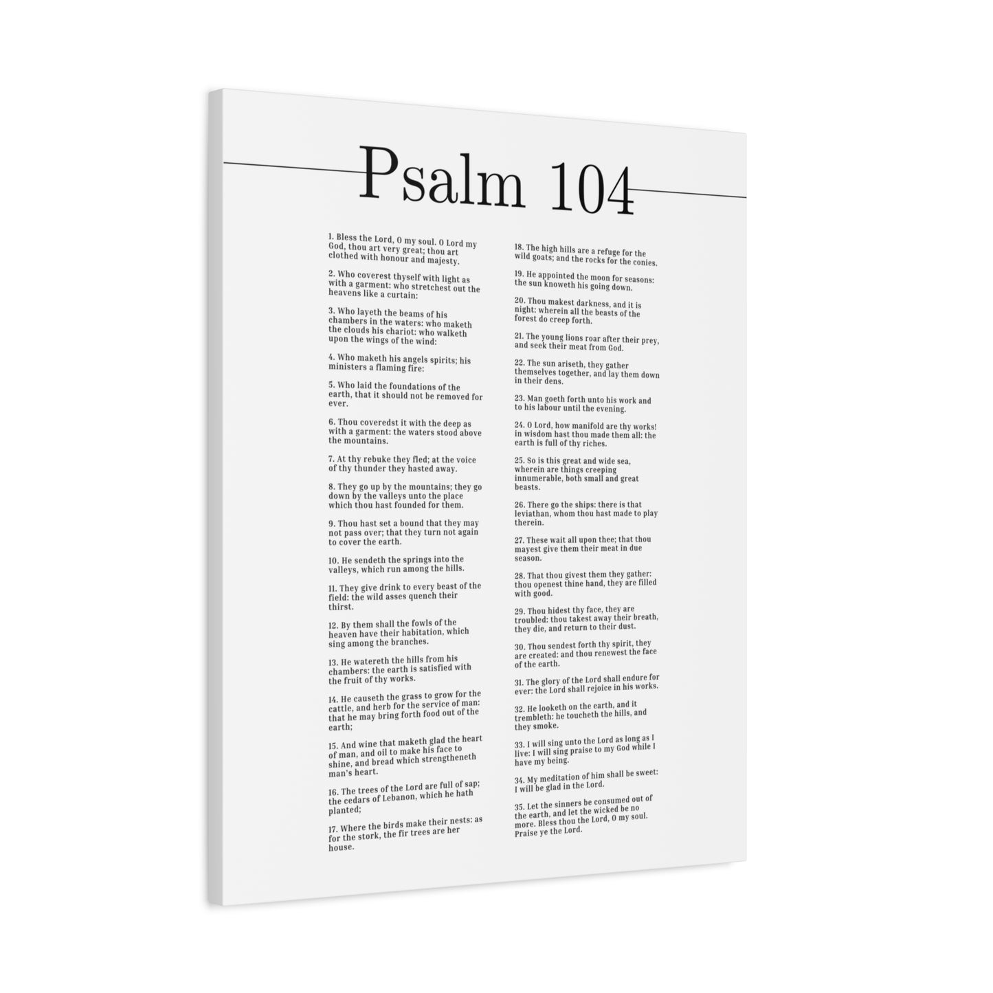 Scripture Canvas Clothed In Honour And Majesty Psalm 104 Christian Wall Art Bible Verse Print Ready to Hang