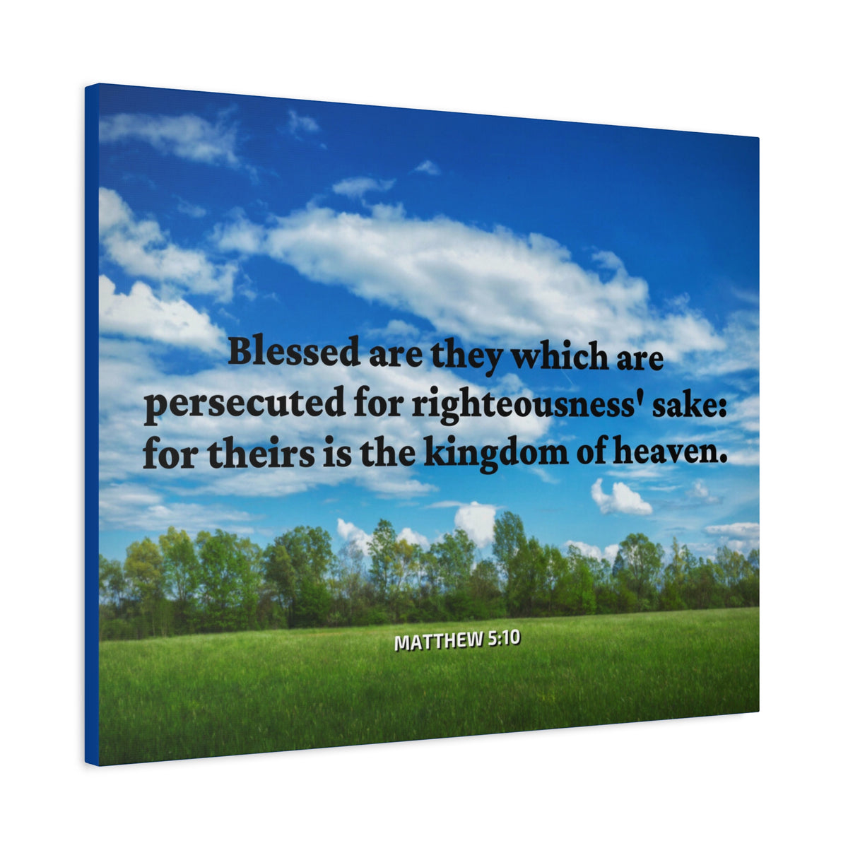 Scripture Canvas Blessed Are The Persecuted Matthew 5:10 Christian Wall Art Bible Verse Print Ready to Hang