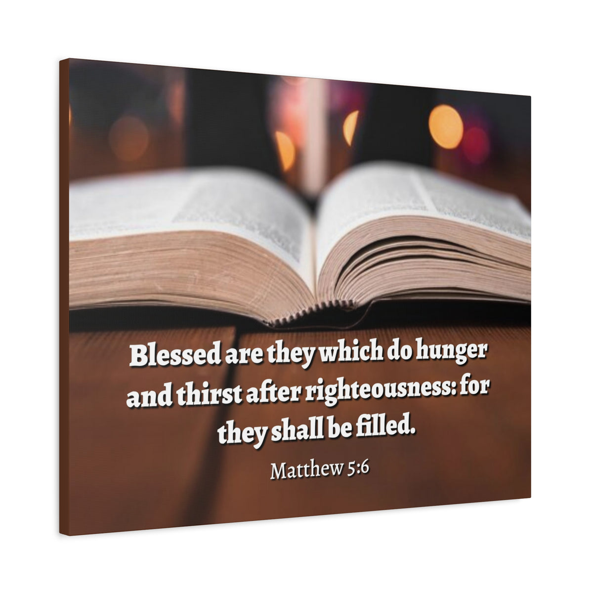 Scripture Canvas Be Filled Matthew 5:6 Christian Wall Art Bible Verse Print Ready to Hang