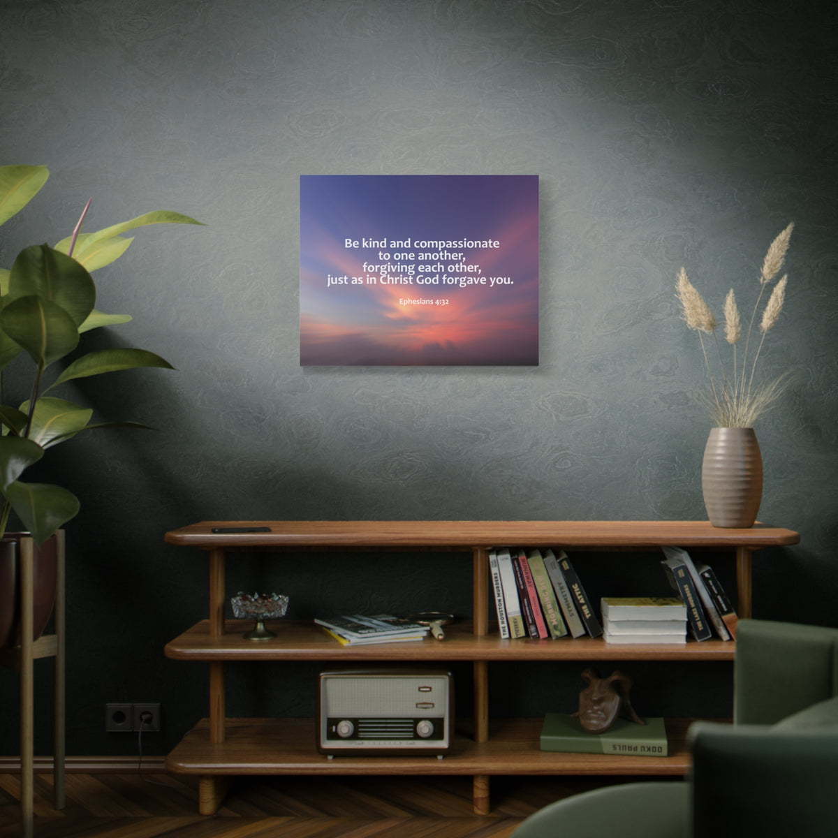 Scripture Canvas Kind and Compassionate Ephesians 4:32 Christian Wall Art Bible Verse Print Ready to Hang