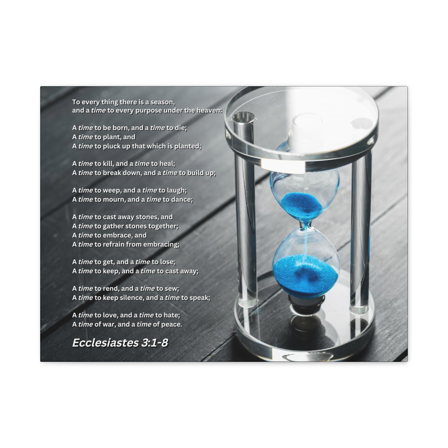 Time For Everything Hour Glass Ecclesiastes 3:3 Bible Verse Canvas Christian Wall Art Ready to Hang