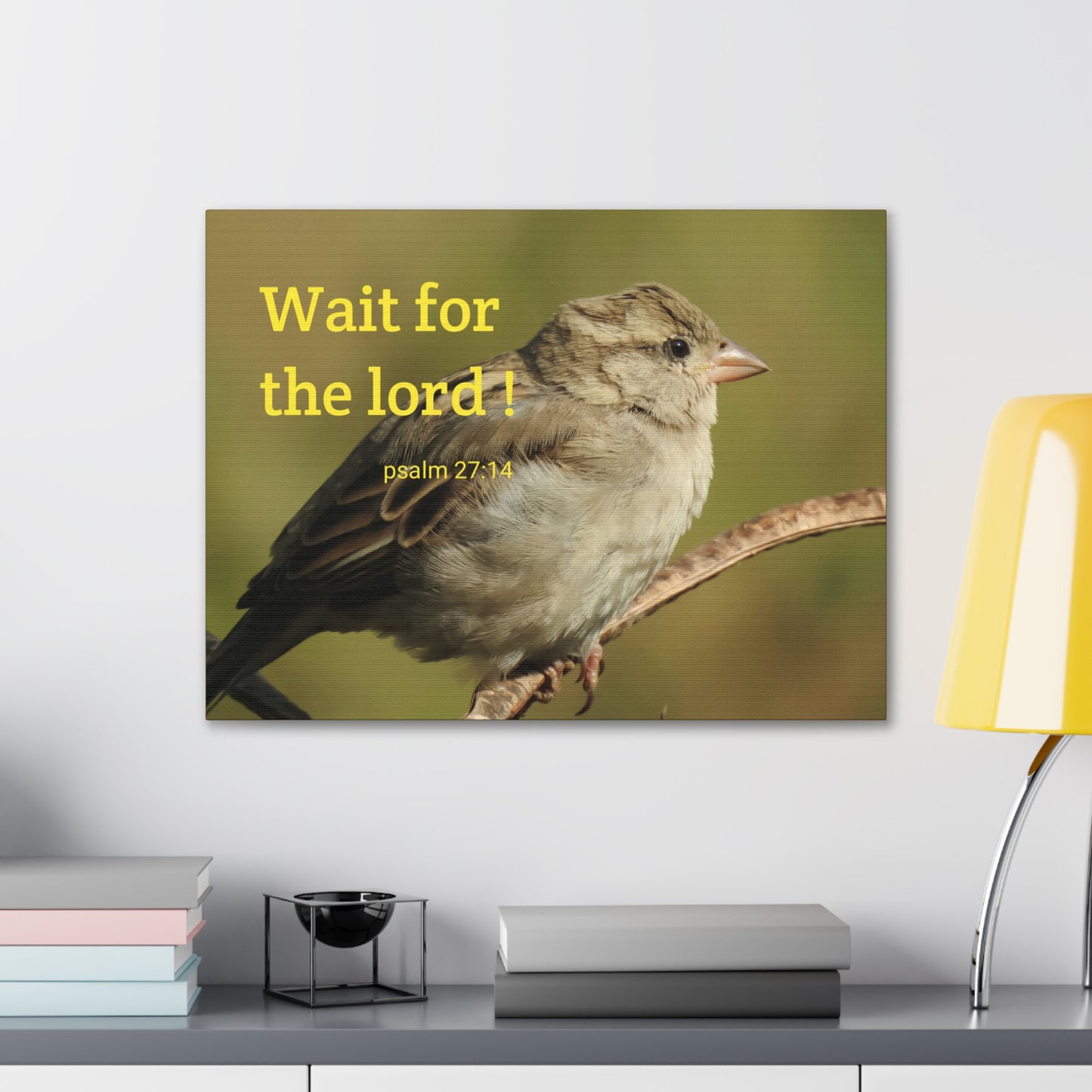 Wait For The Lord Psalm 27:14 Bible Verse Canvas Christian Wall Art Ready to Hang