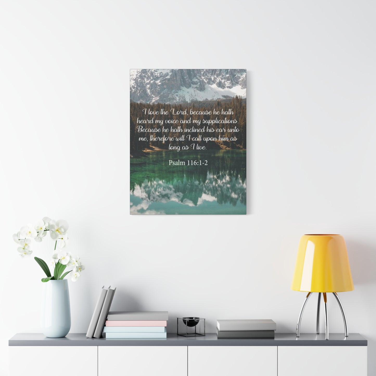 Bible Verse Canvas I Love The Lord Psalm 116:1-2 Christian Home Décor Wall Art Scripture Ready to Hang Faith Print