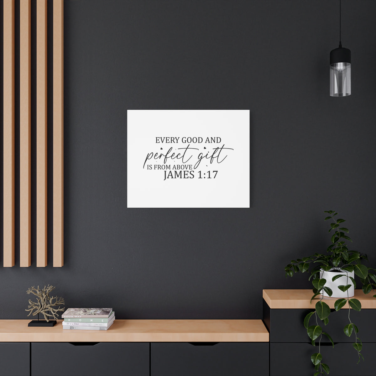 Scripture Canvas Perfect Gift James 1:17 Christian Wall Art Bible Verse Print Ready to Hang