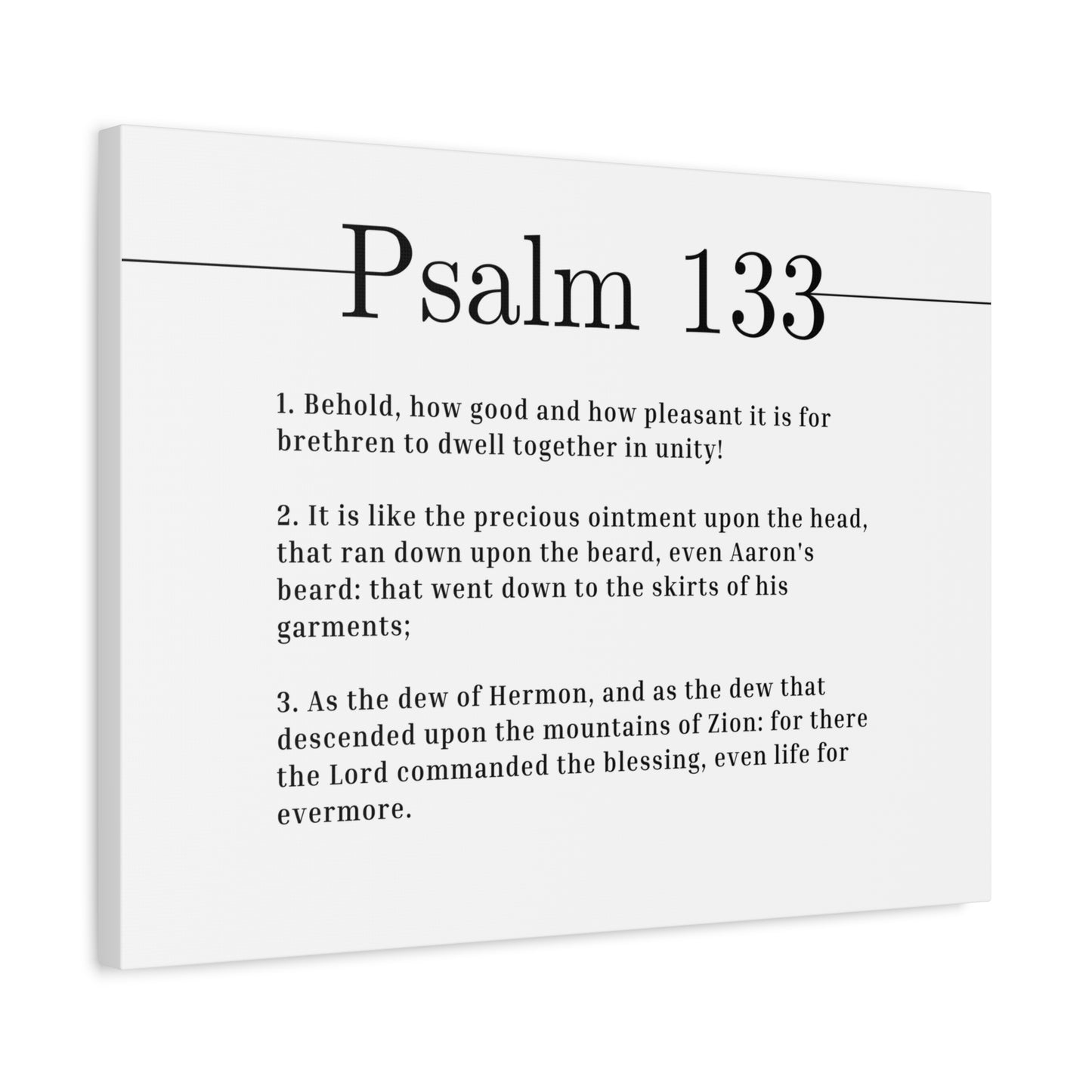 Scripture Canvas Dwell Together In Unity Psalm 133 Christian Wall Art Bible Verse Print Ready to Hang