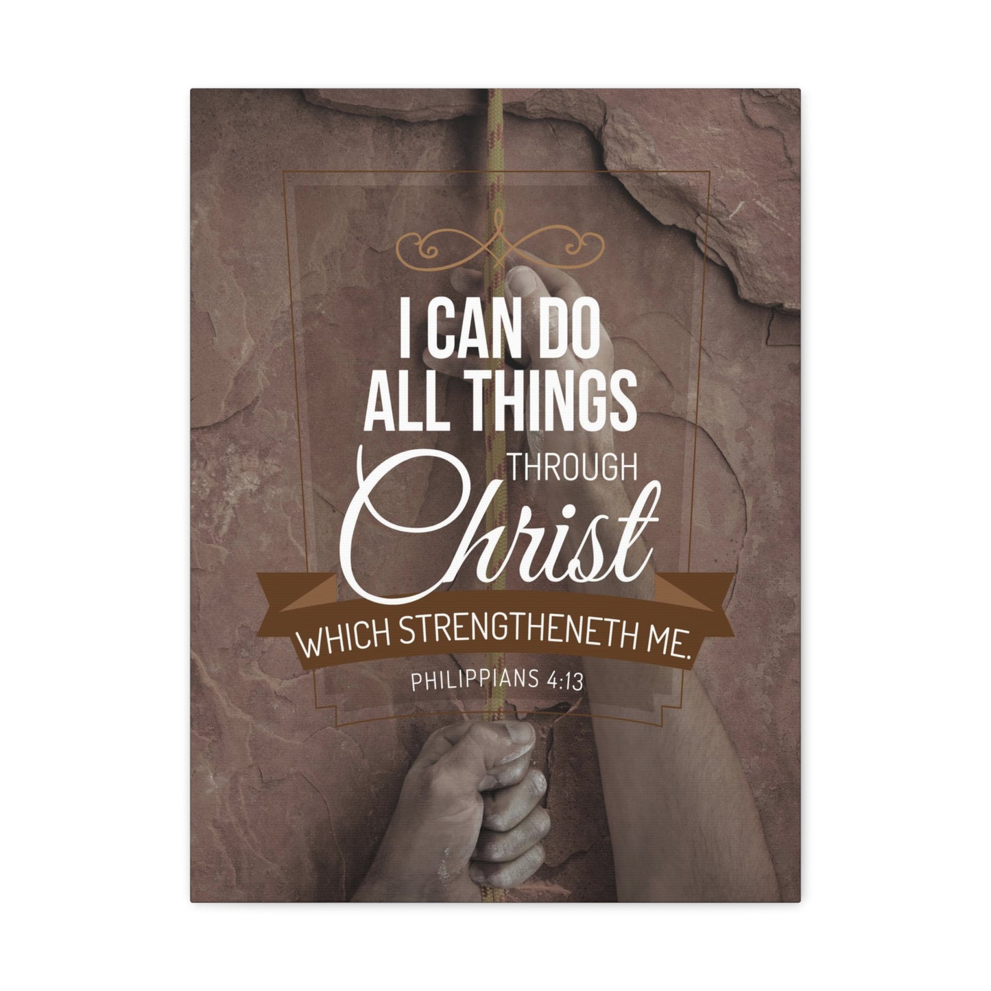Through Christ Philippians 4:13 Christian Wall Art Bible Verse Print Ready to Hang