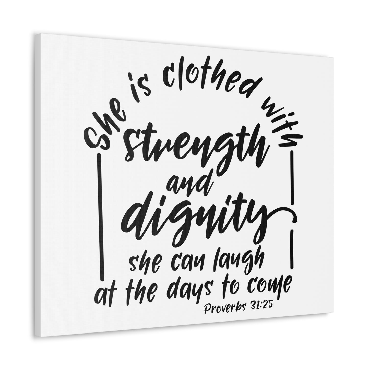 With Strength And Dignity Proverbs 31:25 Christian Wall Art Bible Verse Print Ready to Hang