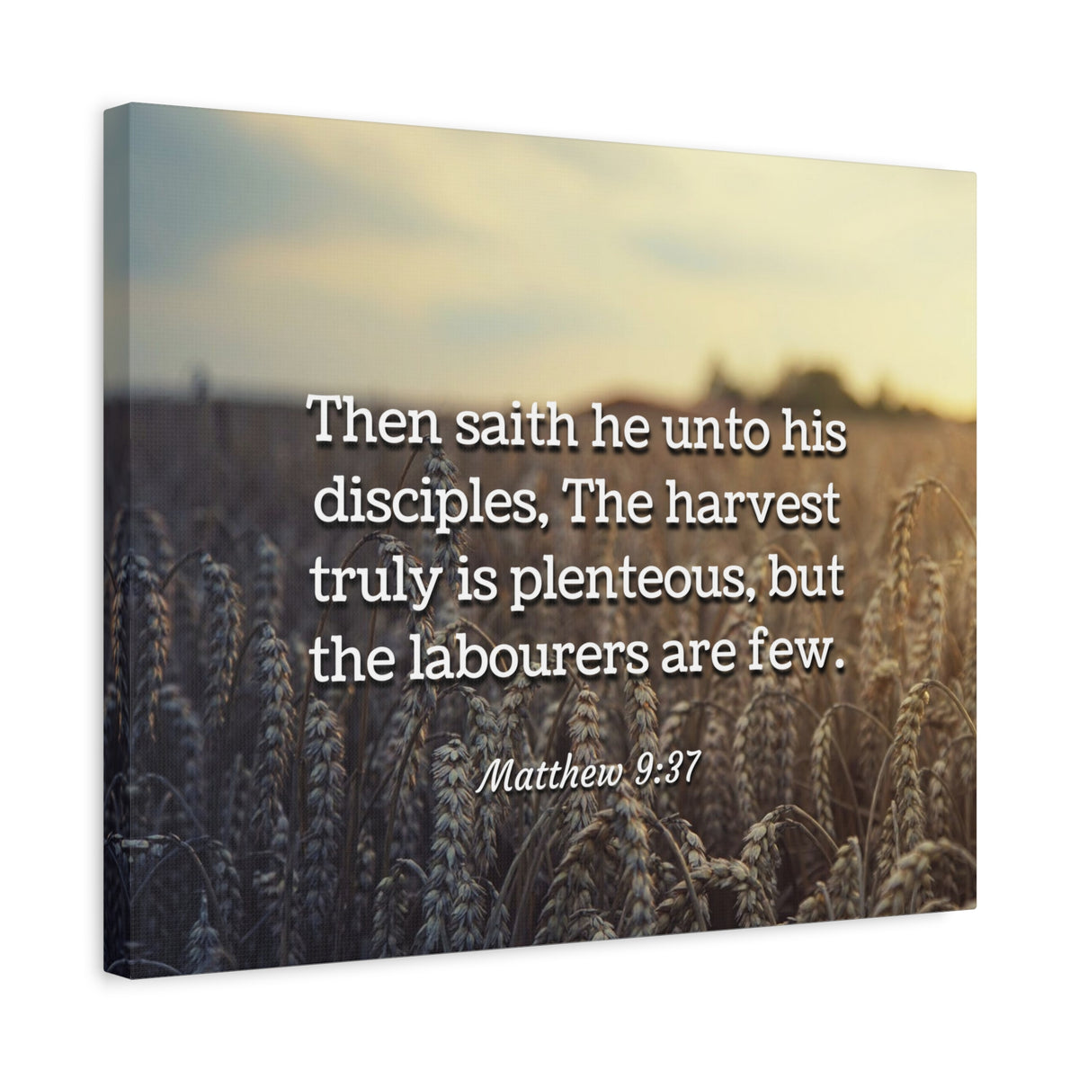 Scripture Canvas Disciples Matthew 9:37 Christian Wall Art Bible Verse Print Ready to Hang