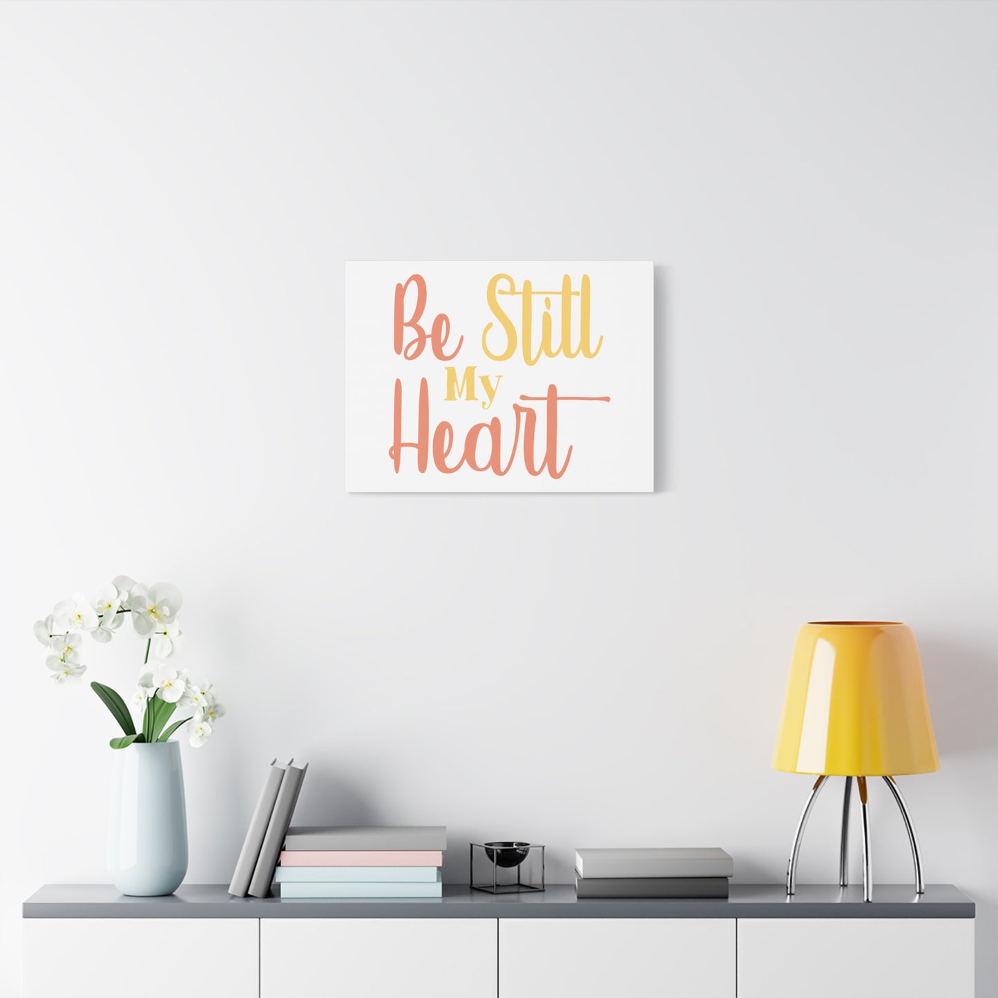 Scripture Canvas Be Still Psalm 37:7 Christian Wall Art Print Ready to Hang