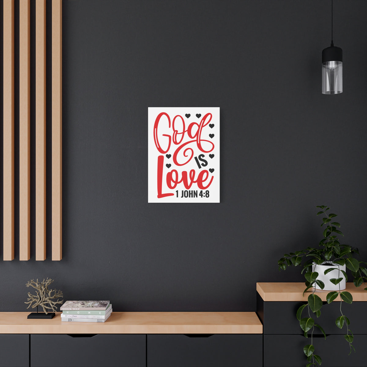 Scripture Canvas 1 John 4:8 God Is Love Christian Wall Art Bible Verse Print Ready to Hang