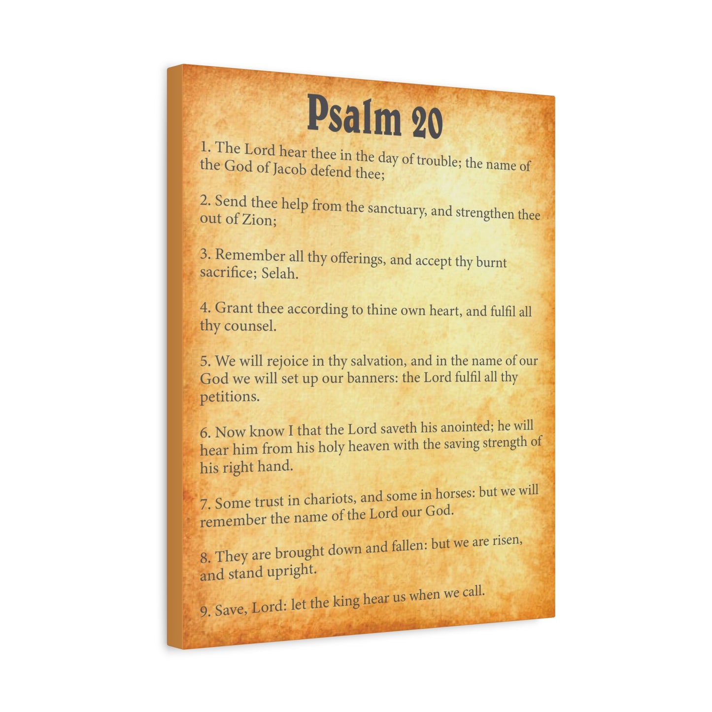 Scripture Walls Psalm 20 Gold Bible Chapter Canvas Christian Wall Art Ready to Hang
