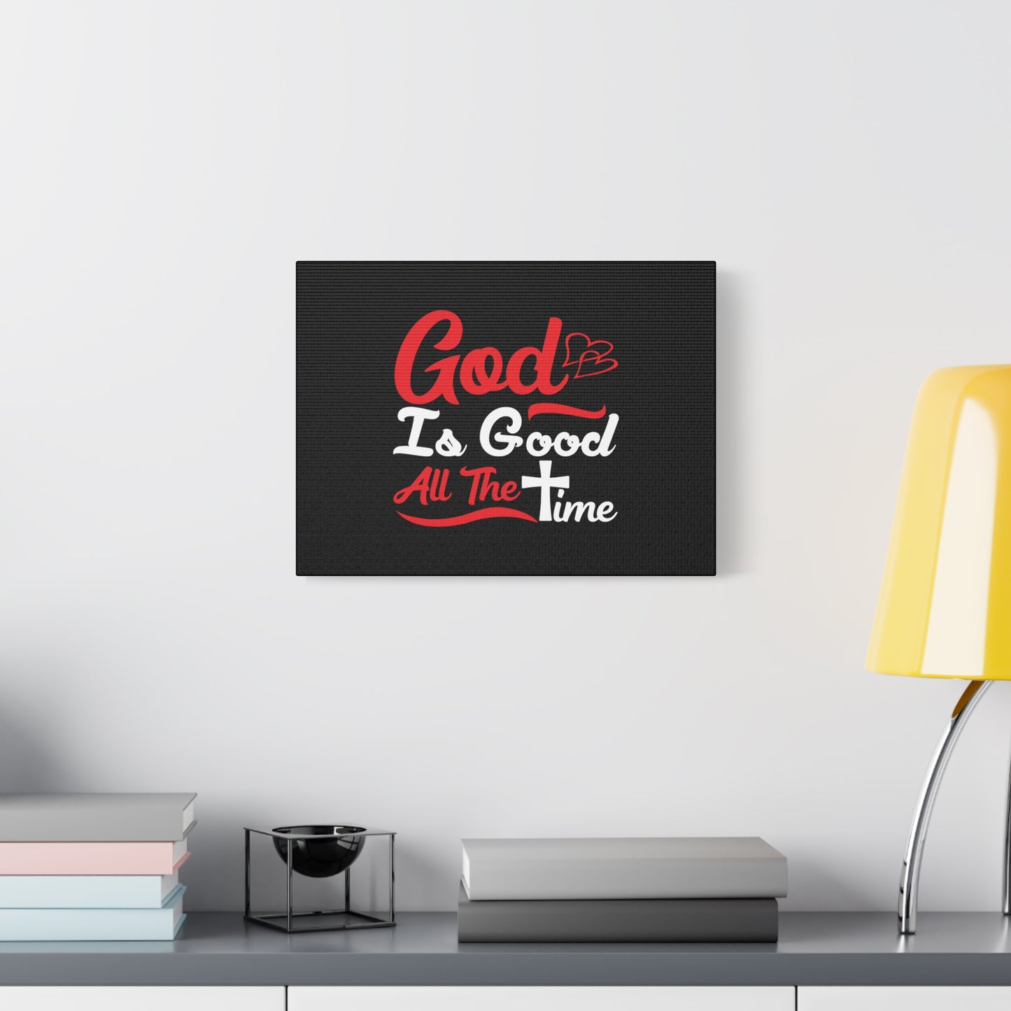 Scripture Canvas God Is Good All The Time Psalm 100:5 Christian Wall Art Bible Verse Print Ready to Hang