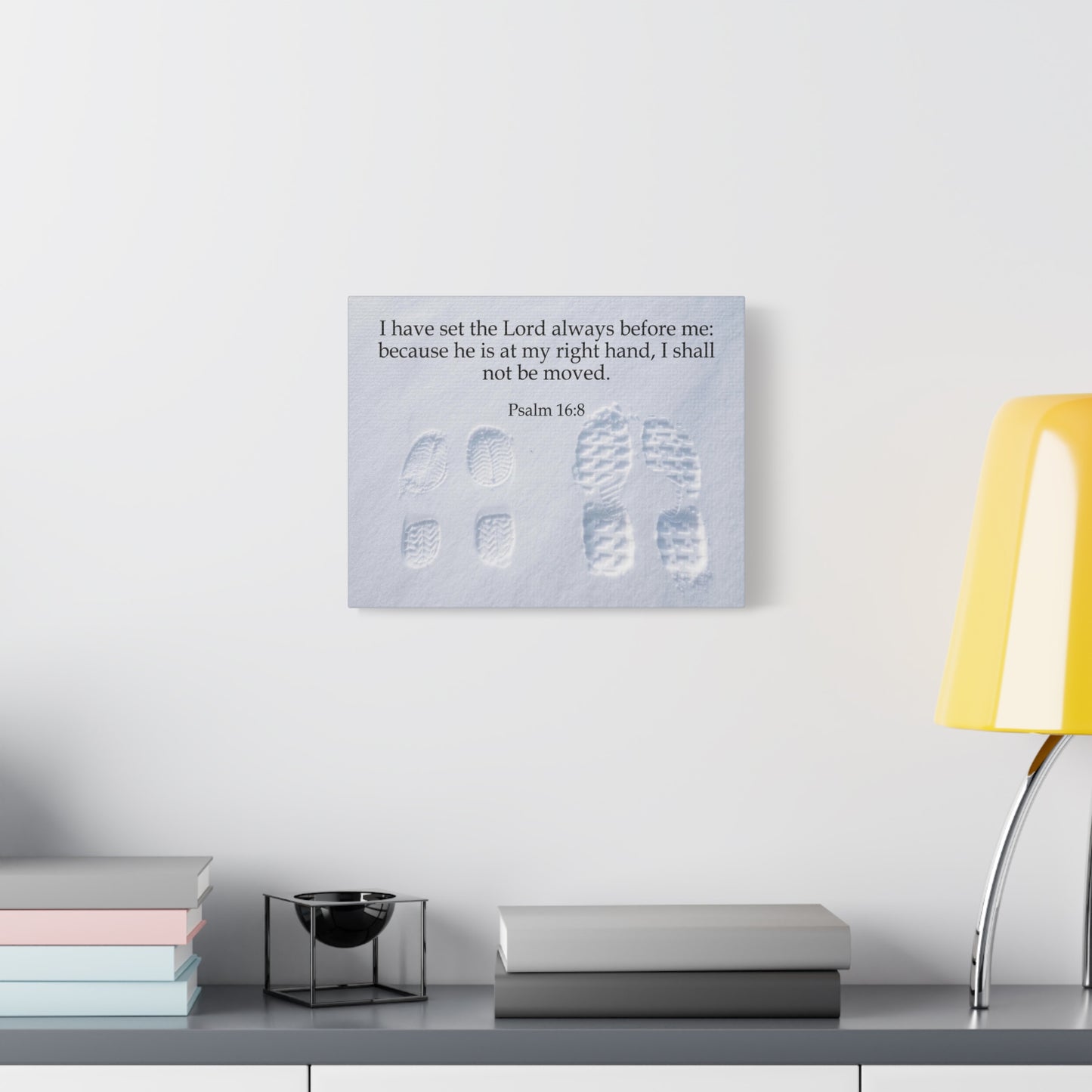 Scripture Canvas I Shall Not Be Moved Psalm 16:8 Christian Wall Art Bible Verse Print Ready to Hang