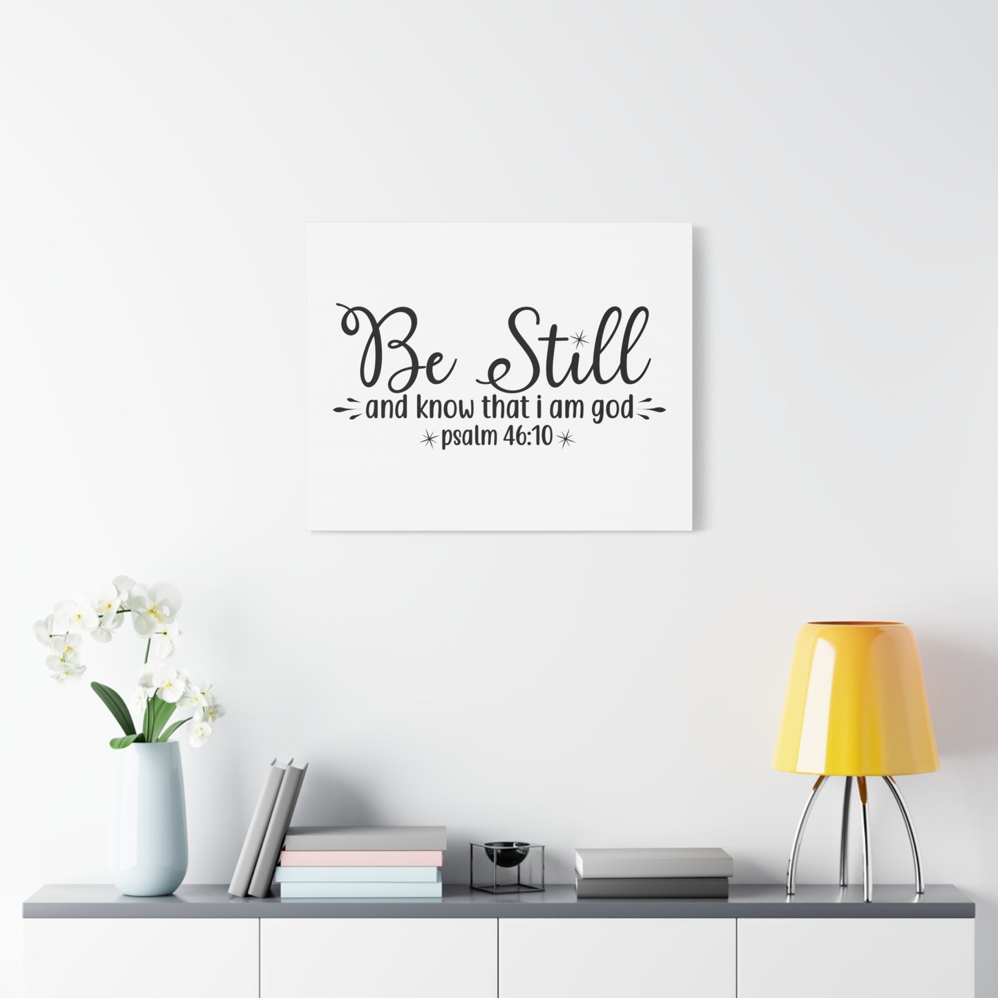 Scripture Canvas Be Still Psalms 46:10 Christian Wall Art Bible Verse Print Ready to Hang
