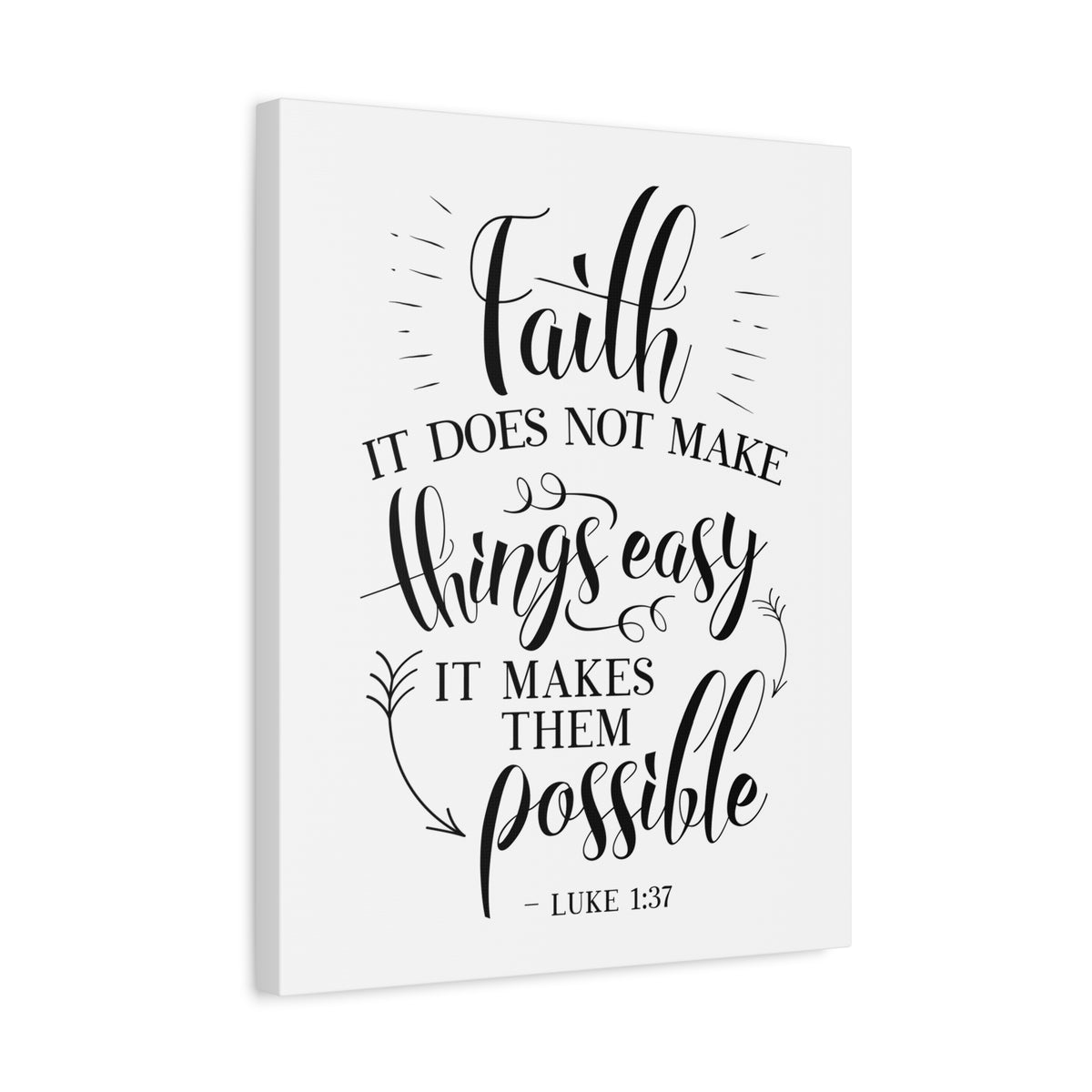 Scripture Canvas Makes Them Possible Luke 1:37 Christian Wall Art Bible Verse Print Ready to Hang