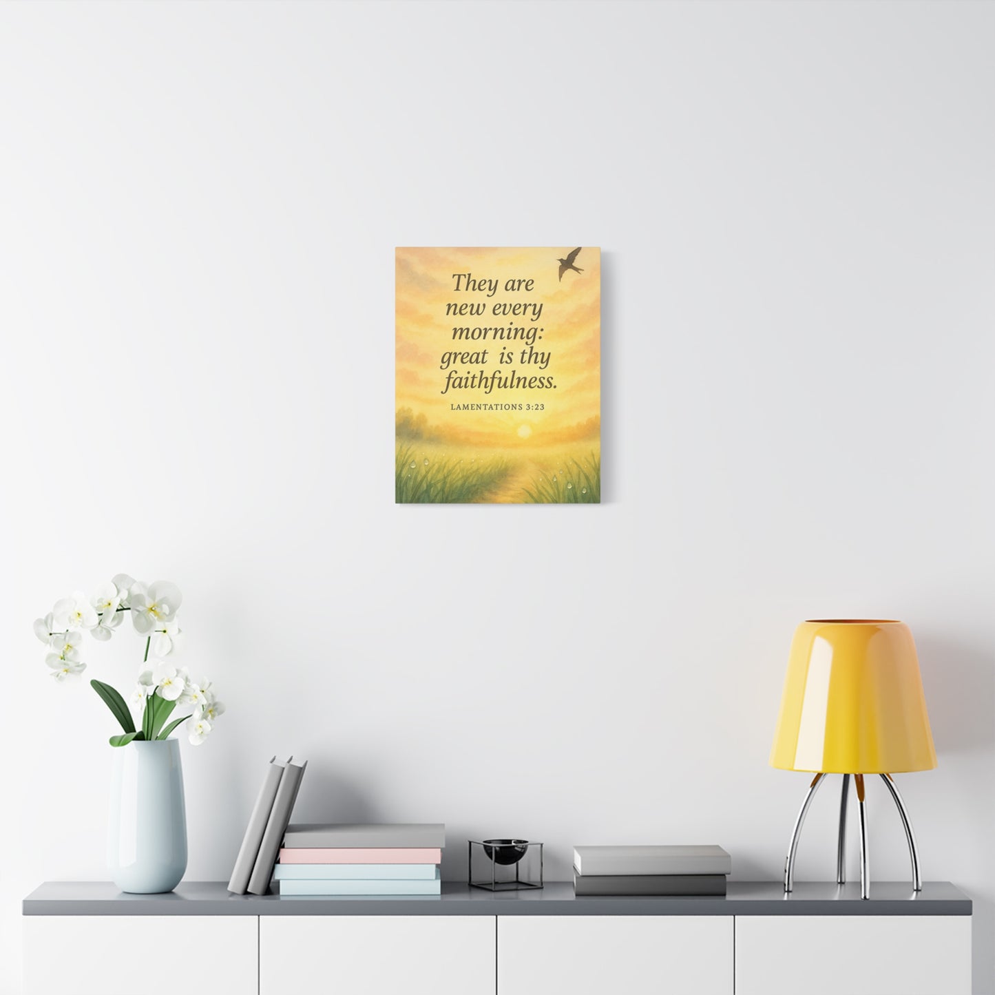 Bible Verse Canvas Lamentations 3:23 Christian Home Décor Wall Art Scripture Ready to Hang Faith Print