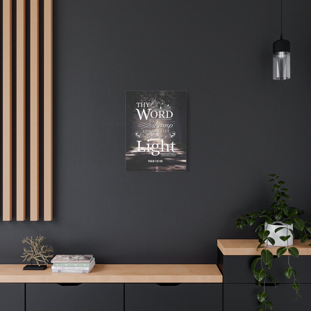 Bible Verse Canvas Thy Word is a Lamp Unto my Feet Psalm 119:105 Bible Verse Wall Art Scripture Art Faith Artwork Christian Home Decor