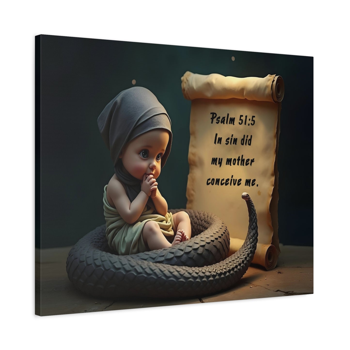 Scripture Walls Psalm 51:5 Viper in a Diaper Bible Verse Canvas Christian Wall Art Ready to Hang Unframed