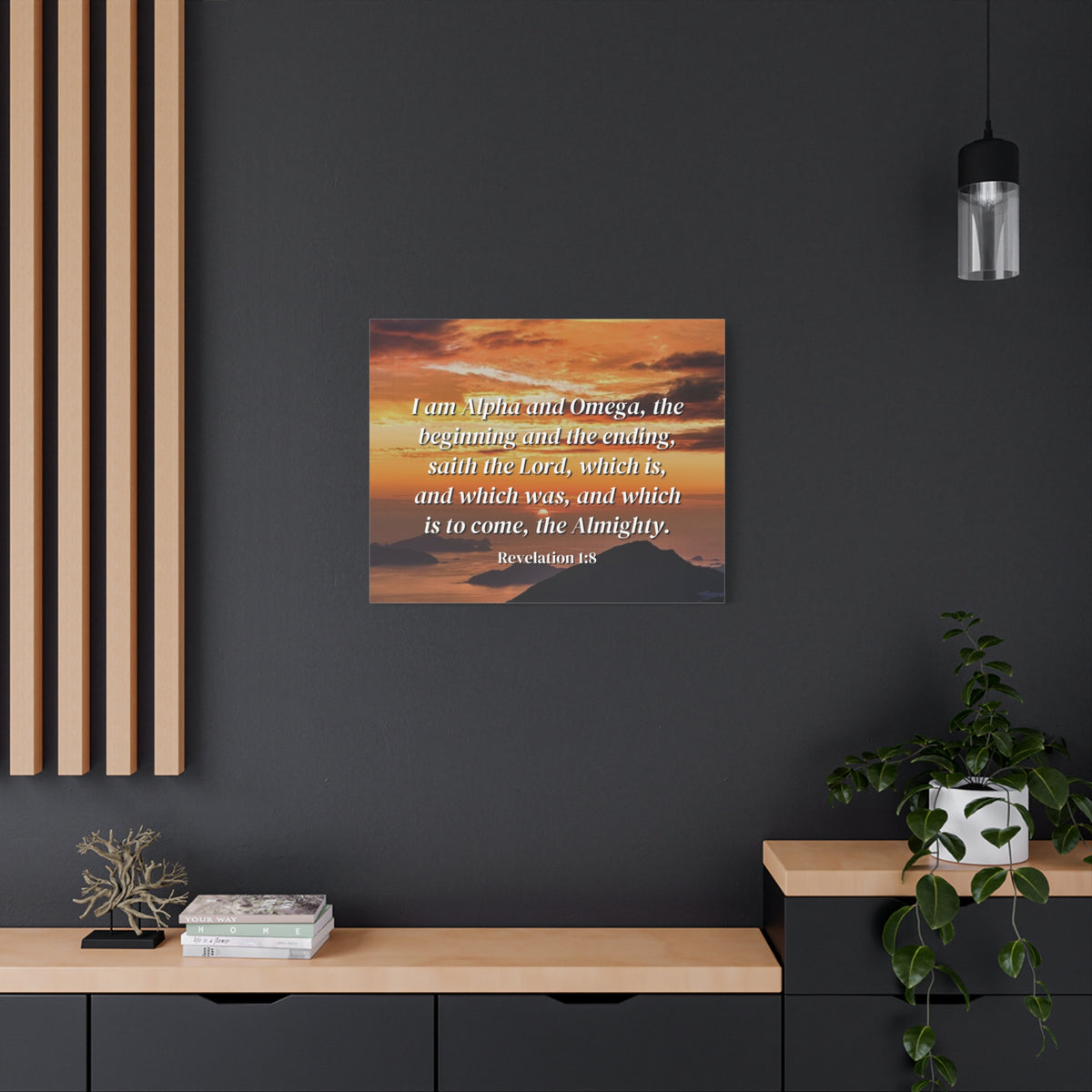 Scripture Canvas The Almighty Revelation 1:8 Christian Wall Art Bible Verse Print Ready to Hang