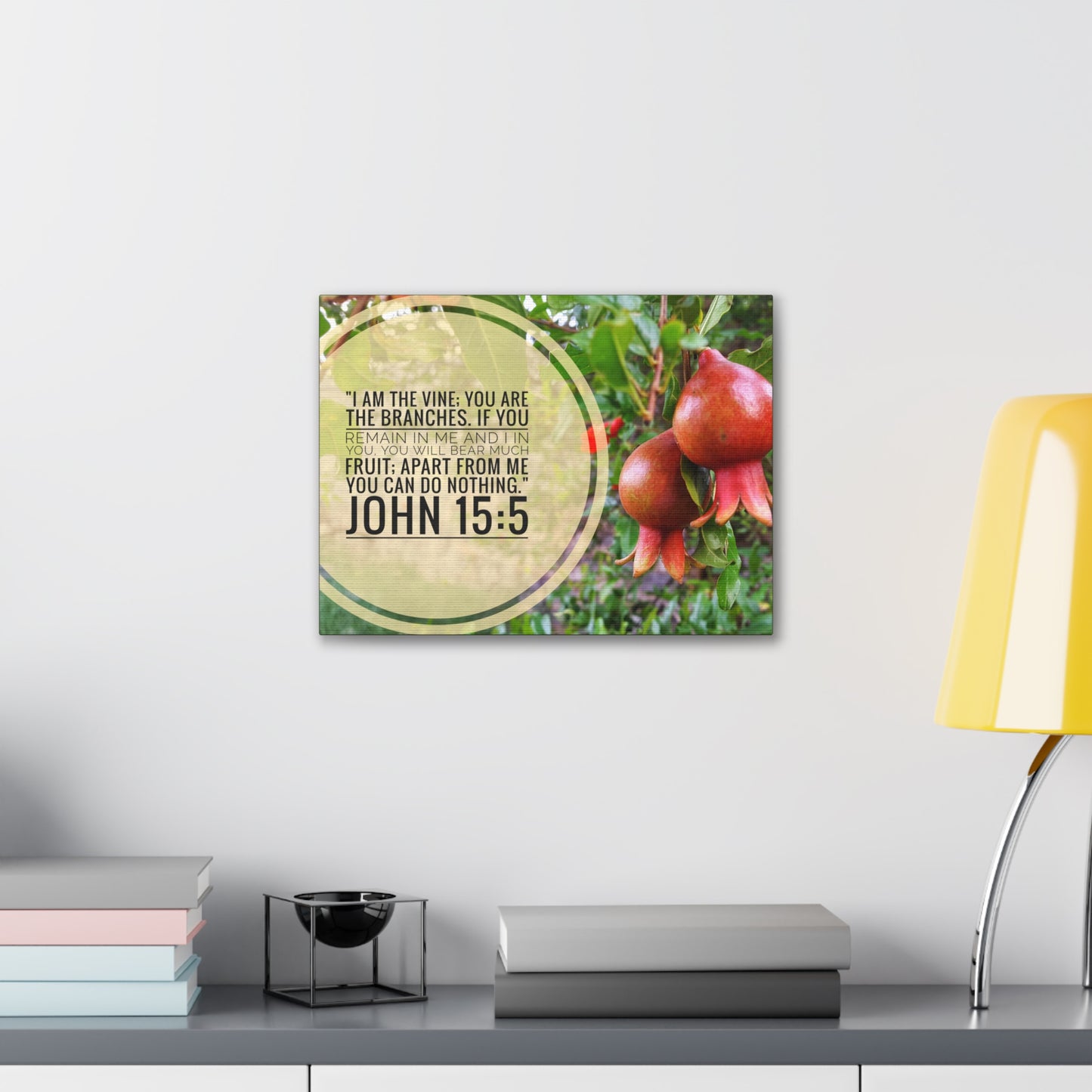 Remain In Me John 15:5 Bible Verse Canvas Christian Wall Art Ready to Hang