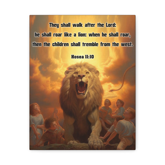 They Shall Walk After the Lord Hosea 11:10 Christian Wall Art Print Ready to Hang Unframed