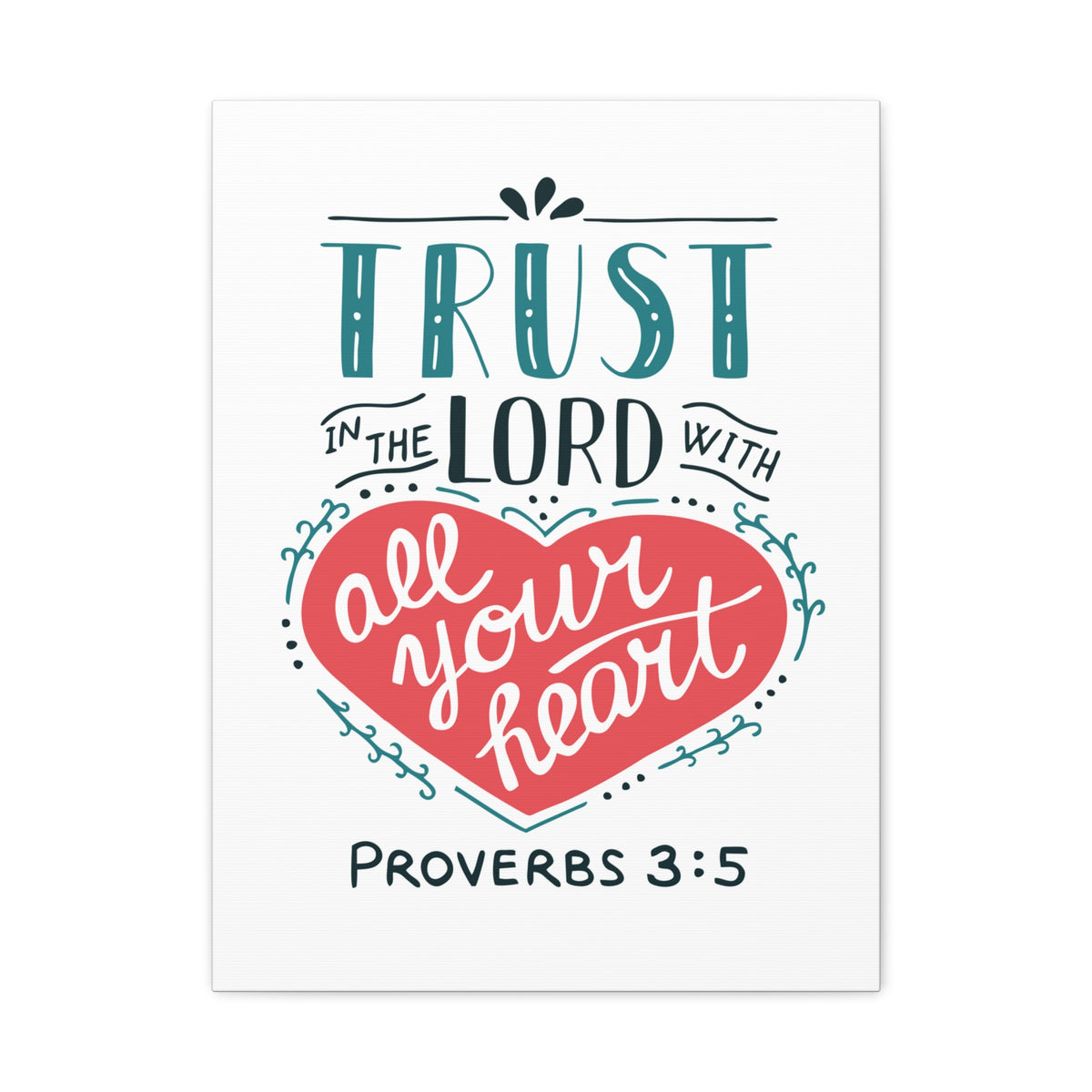 Scripture Canvas Truth In The Lord Proverbs 3:5 Christian Wall Art Bible Verse Print Ready to Hang