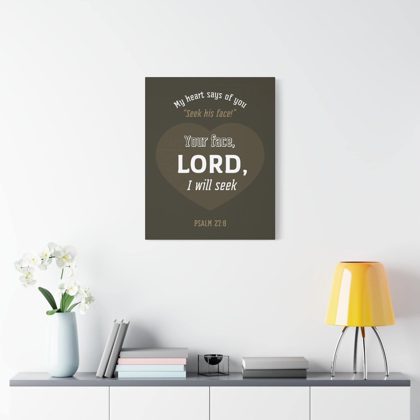 Scripture Canvas My heart Says Of You Psalm 27:8 Christian Wall Art Bible Verse Print Ready To Hang