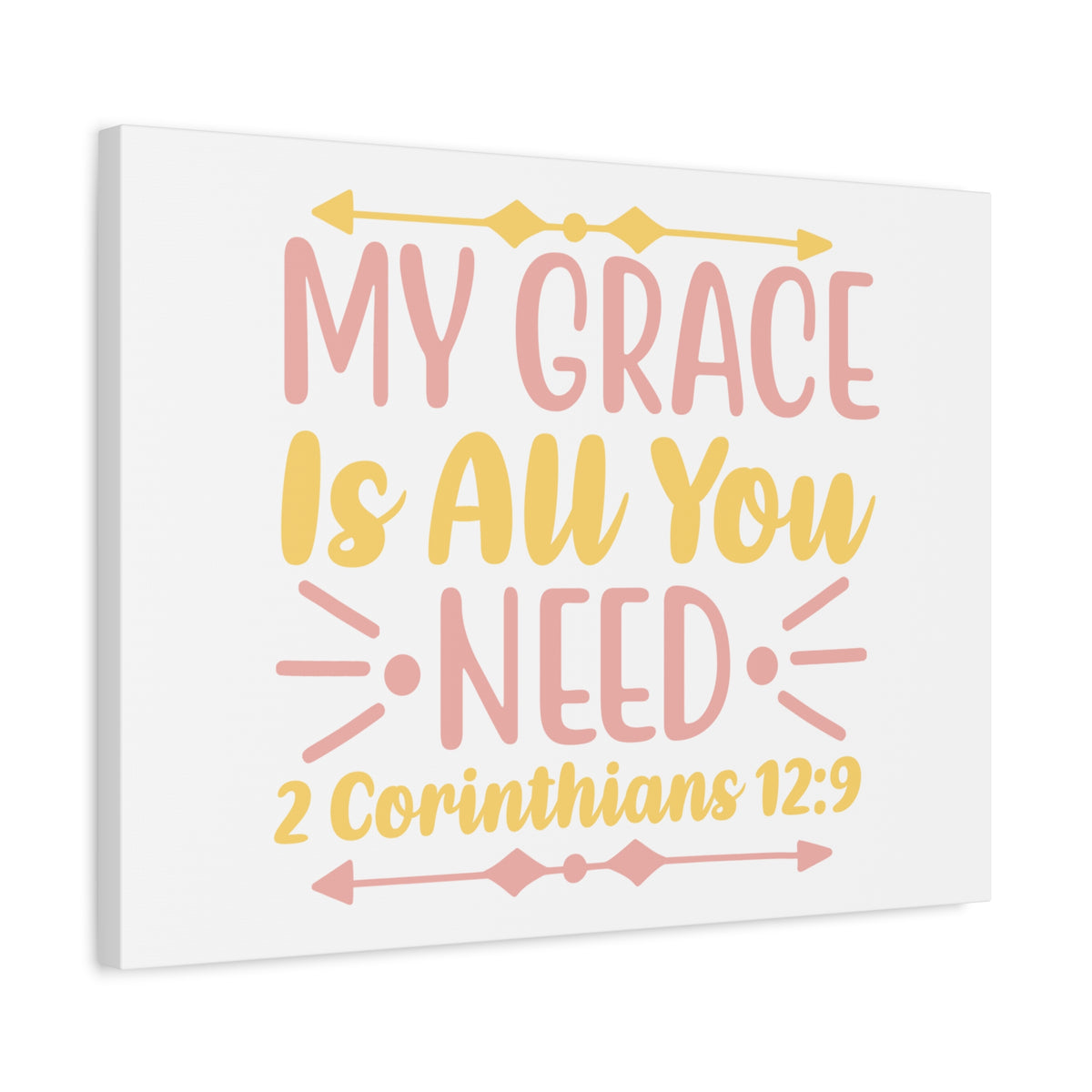 Scripture Canvas My Grace Is 2 Corinthians 12:9 Christian Wall Art Bible Verse Print Ready to Hang